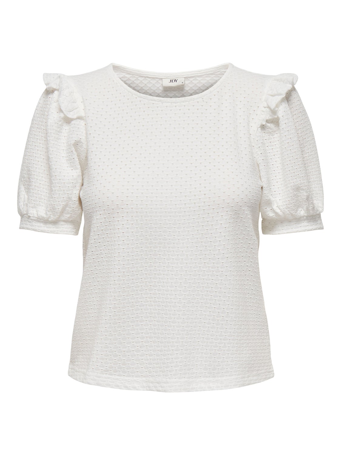 O-neck with short puff sleeves
