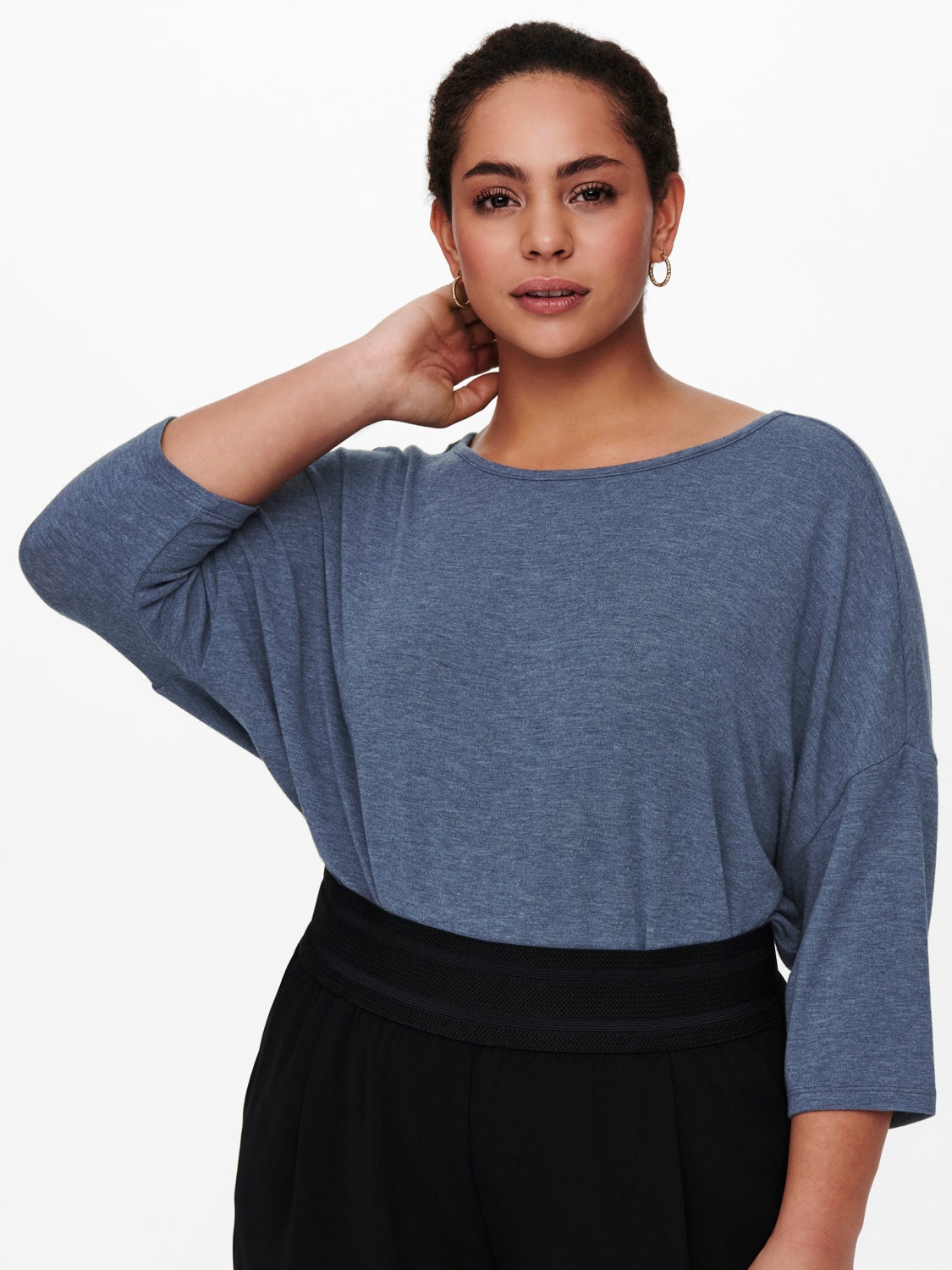 Curvy loose fitted 3/4 sleeved top