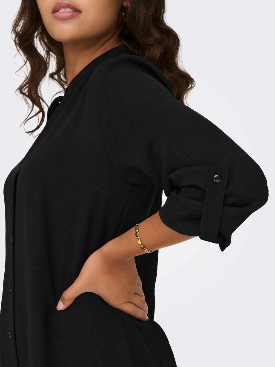 Mini shirt dress with china collar