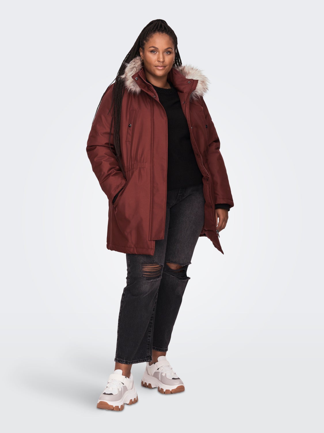 Curvy jacket with hood