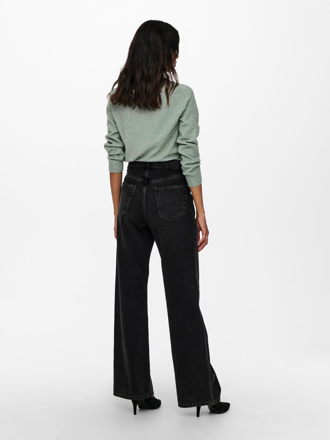 high neck knitted pullover