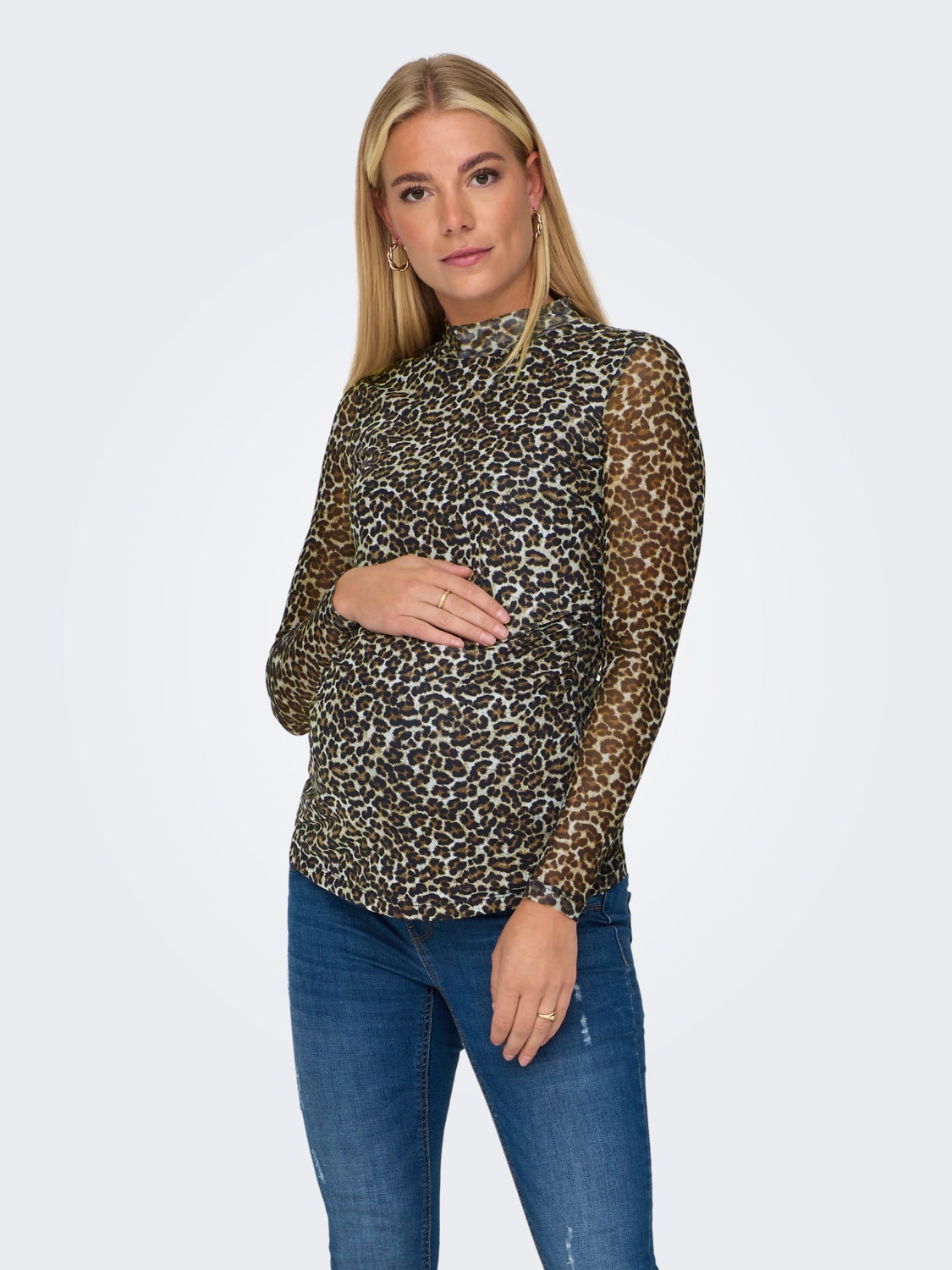 Mama printed mesh top