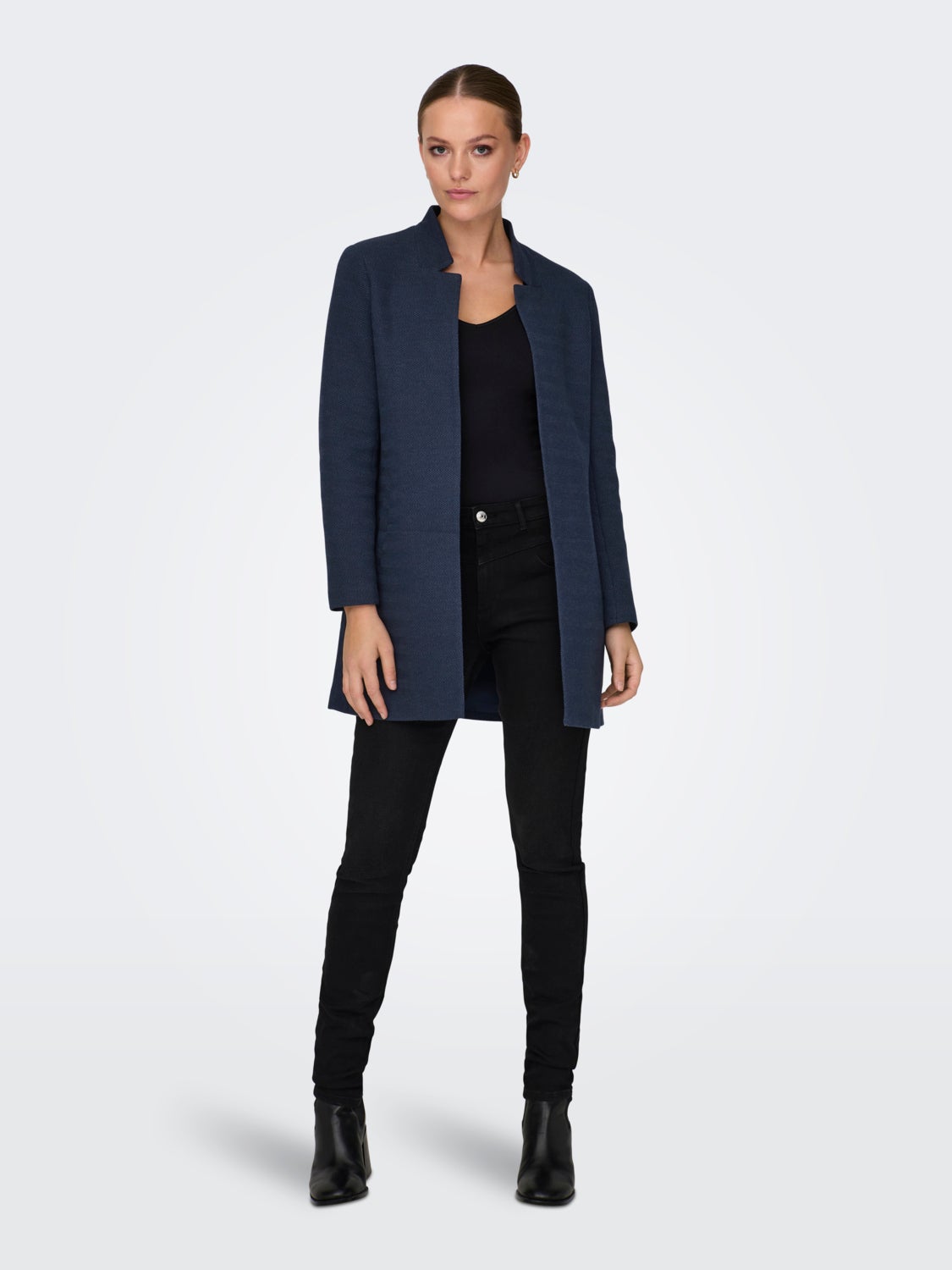 Coat with high collar