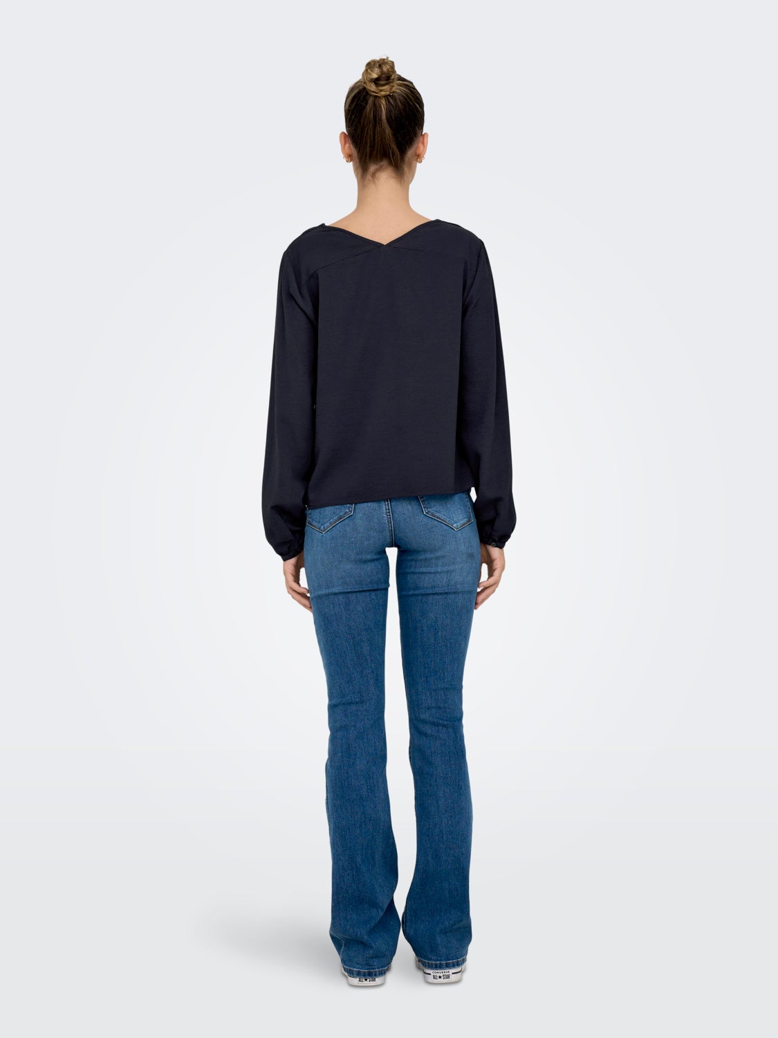 V-neck top with long sleeves