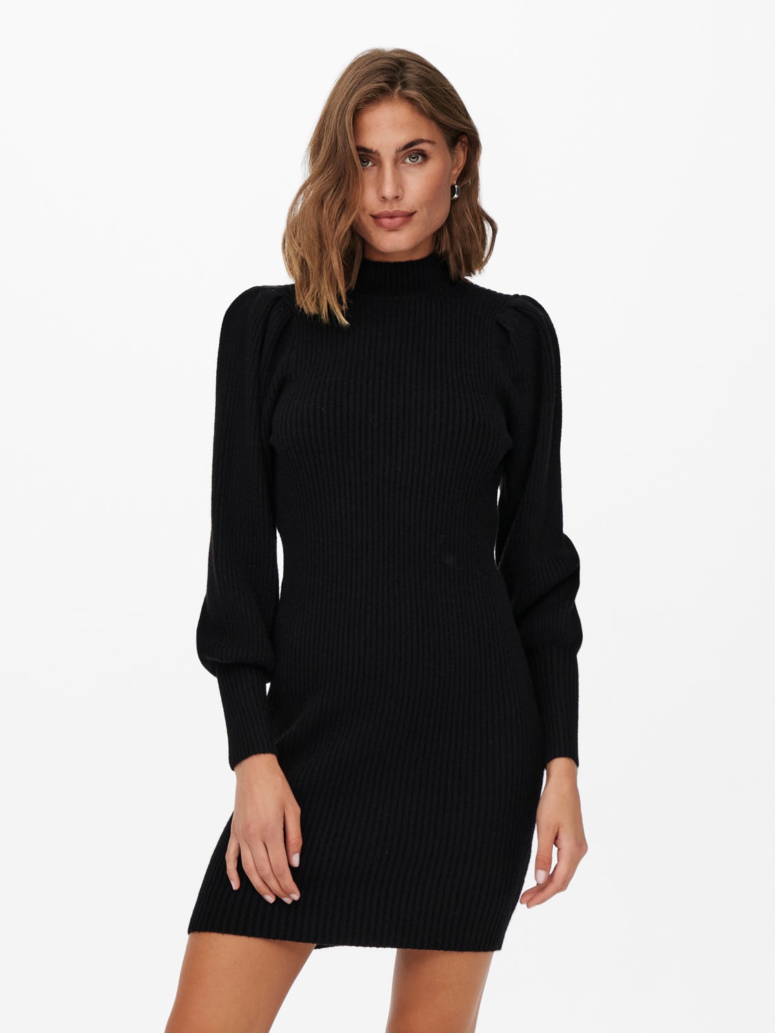 Mini knit dress with long sleeves