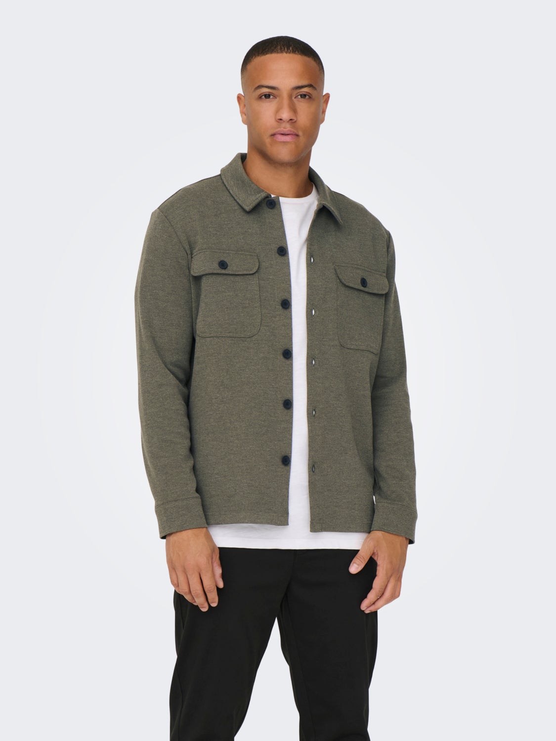 Solid colored shacket