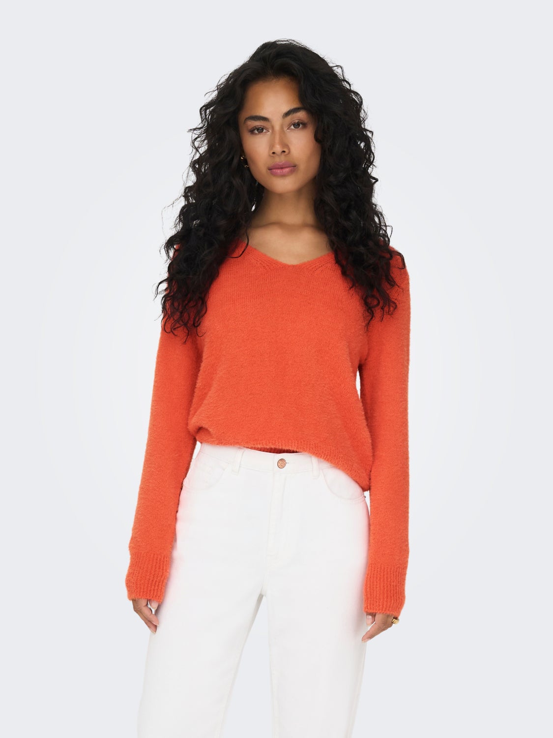 V-neck knitted pullover