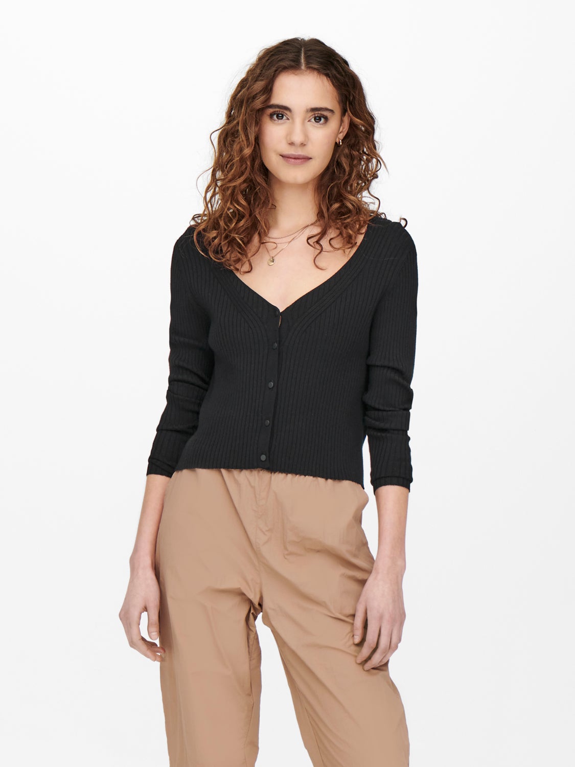 Fitted V-neck Knitted Cardigan