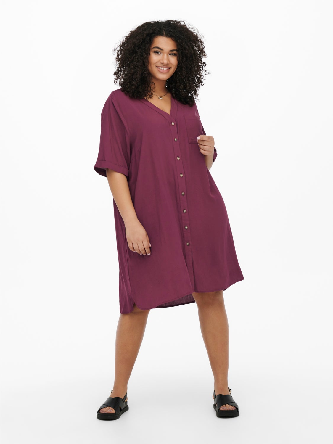 Curvy viscose Shirt Dress
