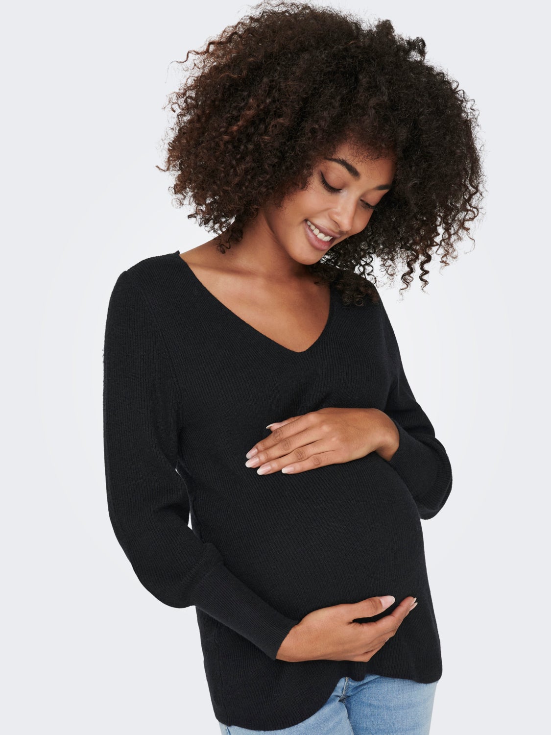 Mama v-neck Knitted Pullover