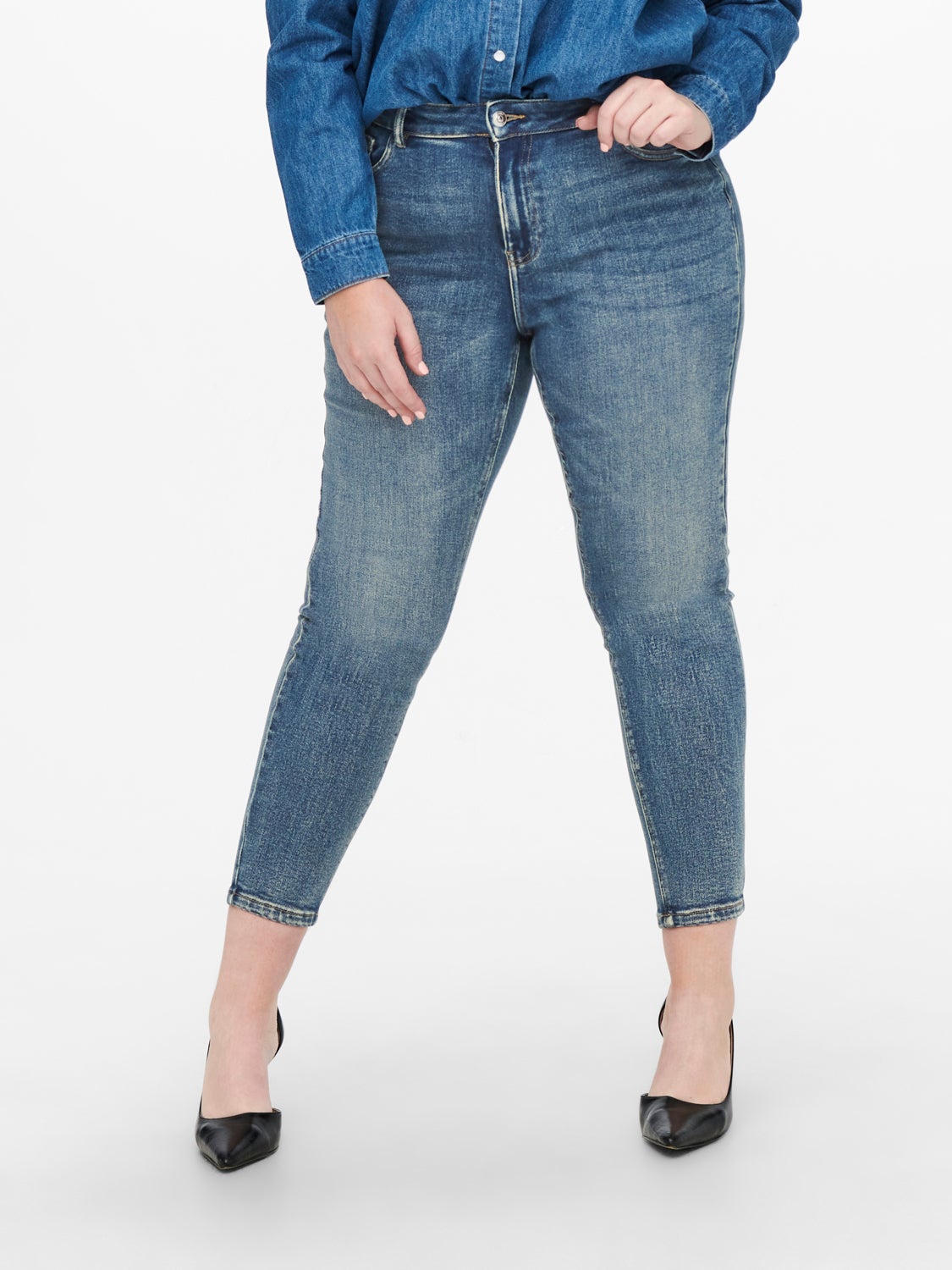 Curvy CARKila life hw ank Skinny fit jeans