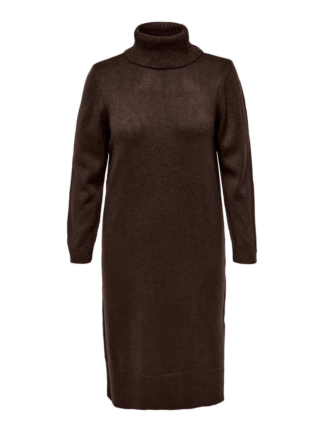 Curvy roll neck knit dress