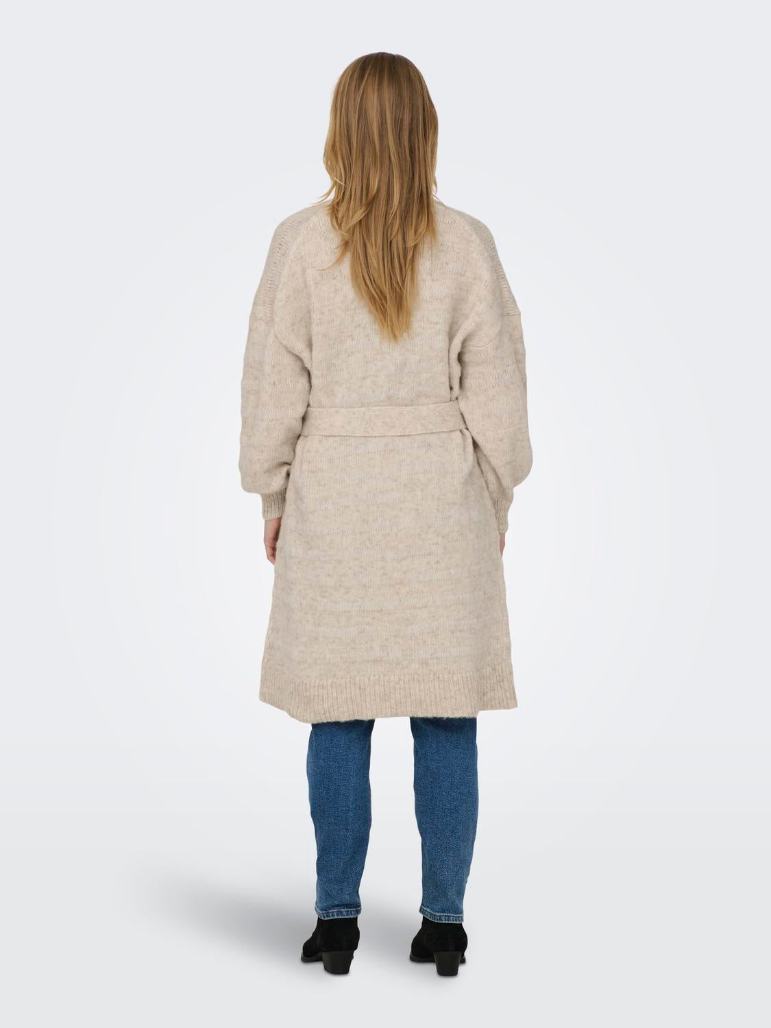 Knit cardigan with belt