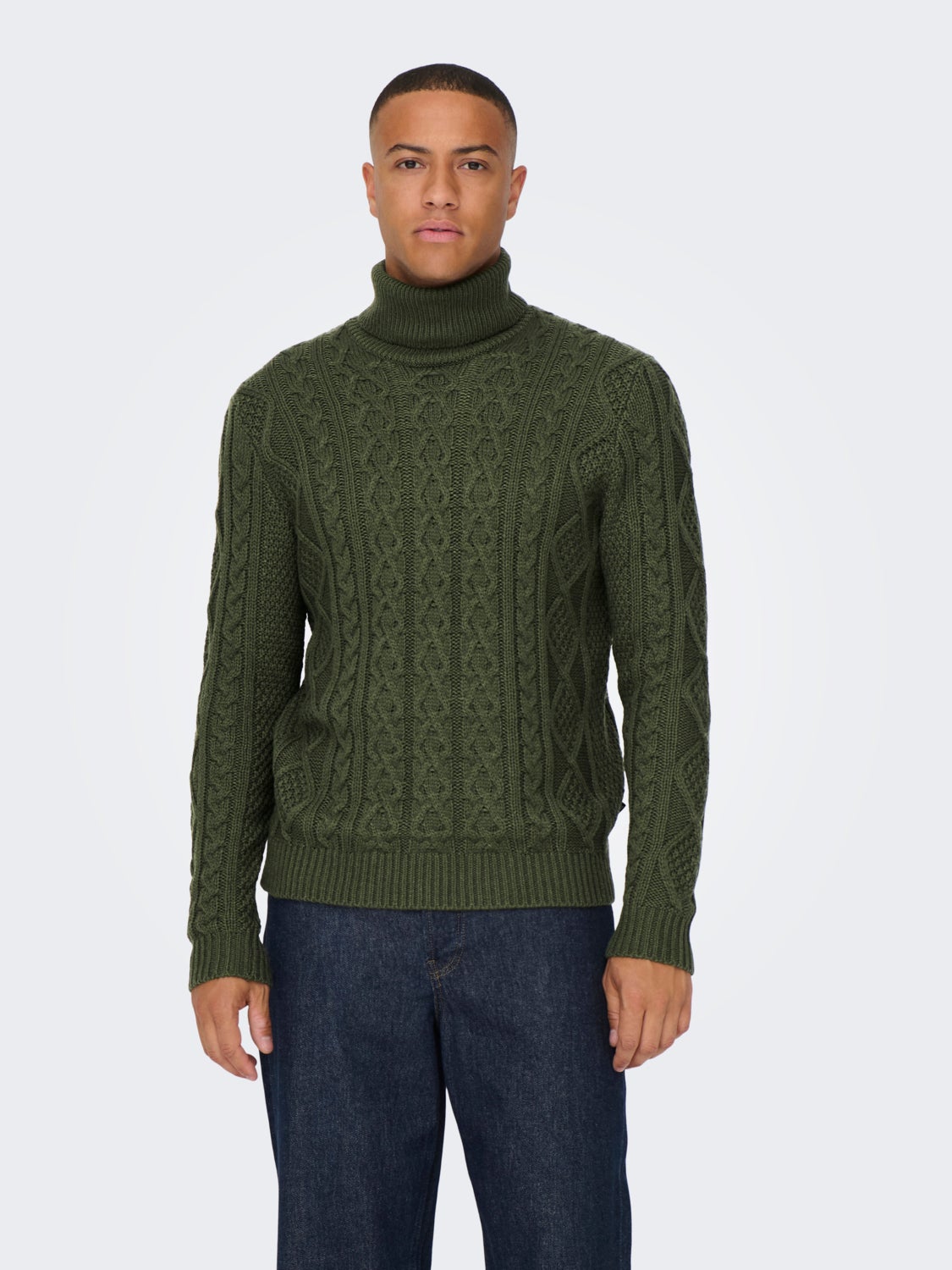 Roll neck knitted pullover