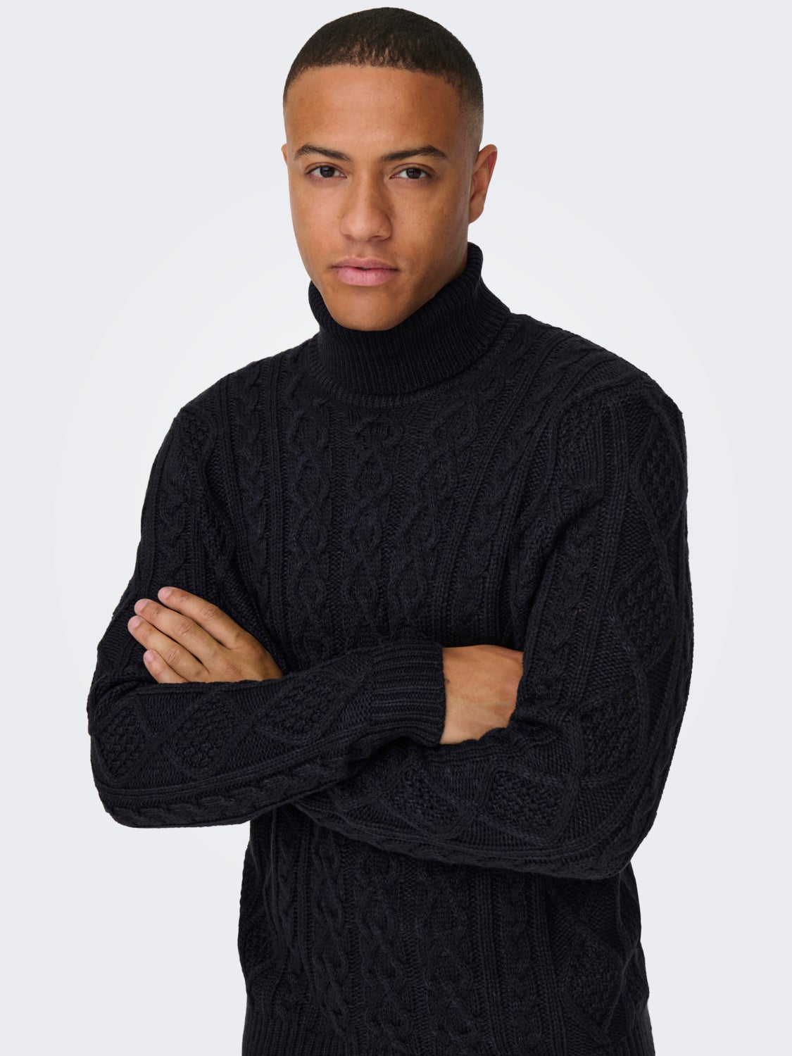Roll neck knitted pullover