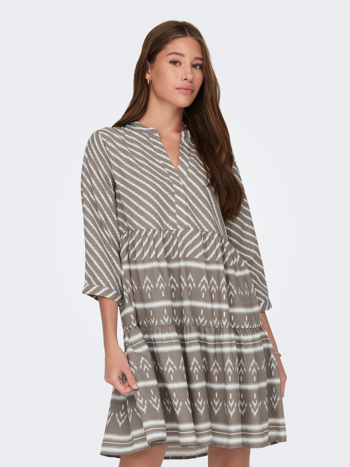 Mini dress with v-neck