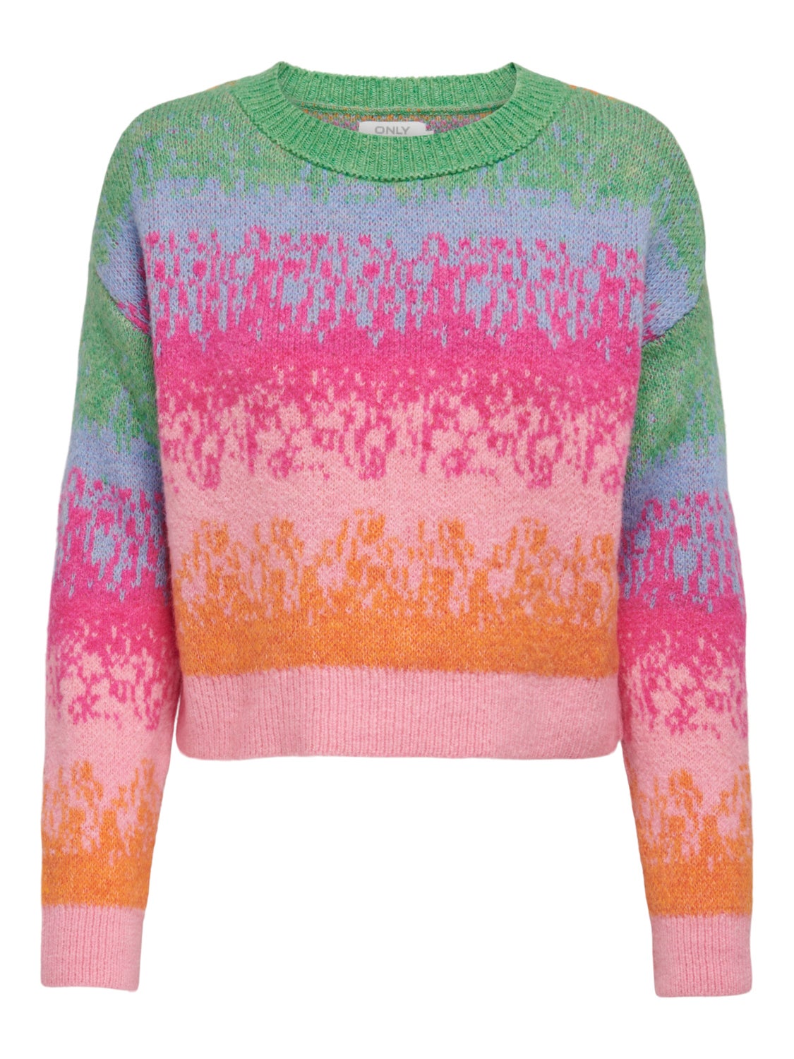 O-Neck Ribbed cuffs Contrast sleeves Pullover