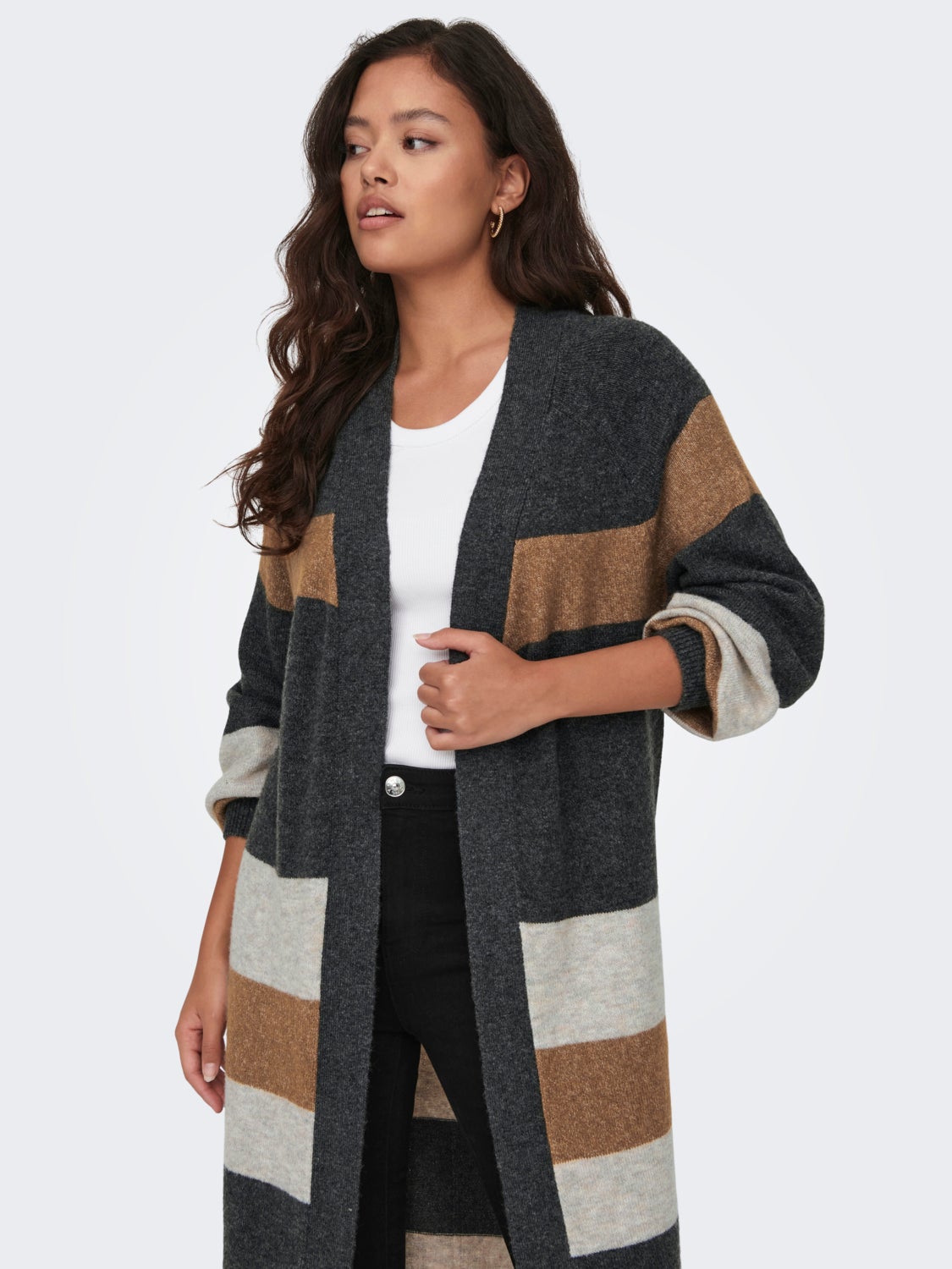 Long cardigan with balloon sleeves