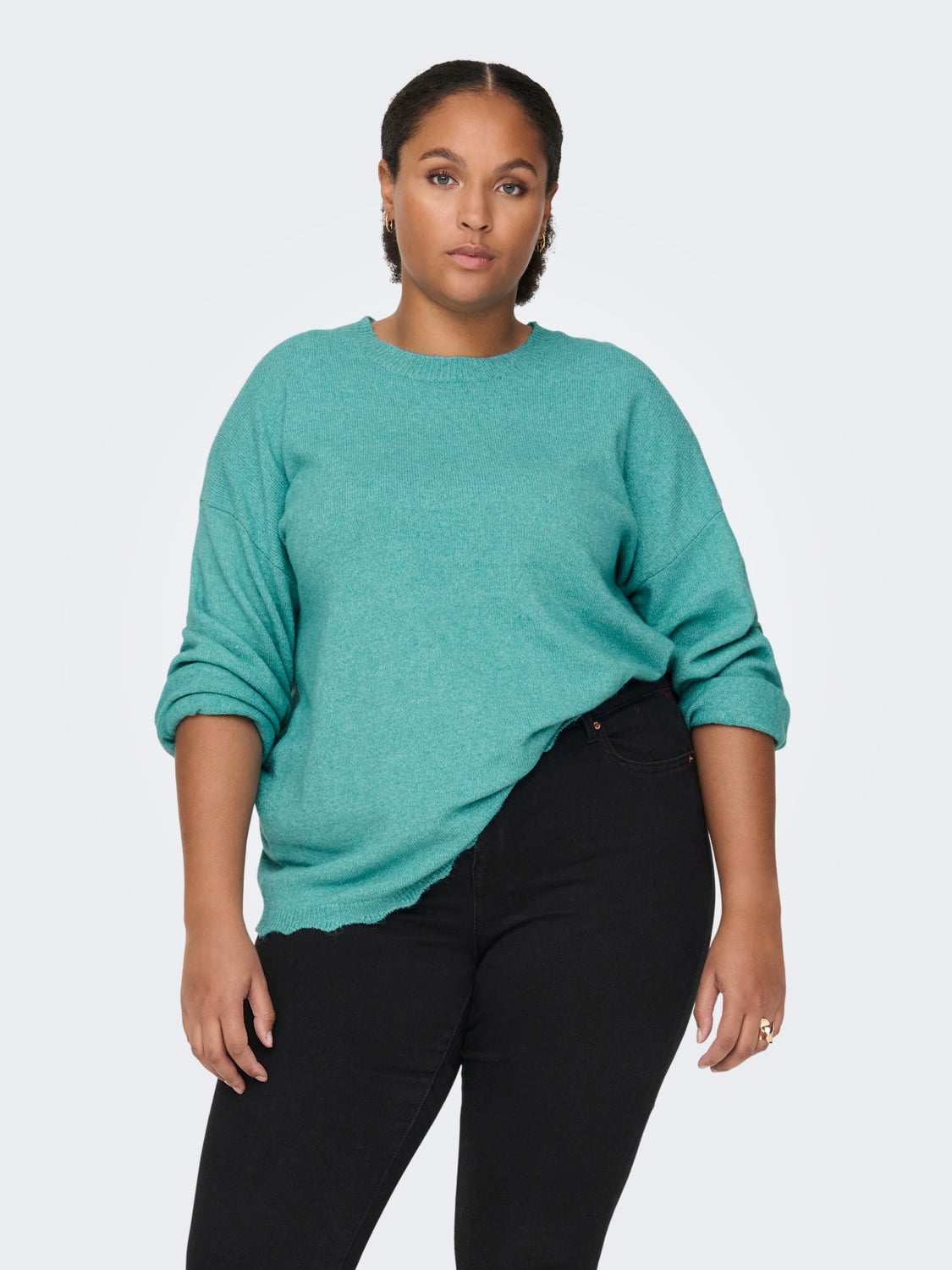 Curvy Solid colored Knitted Pullover
