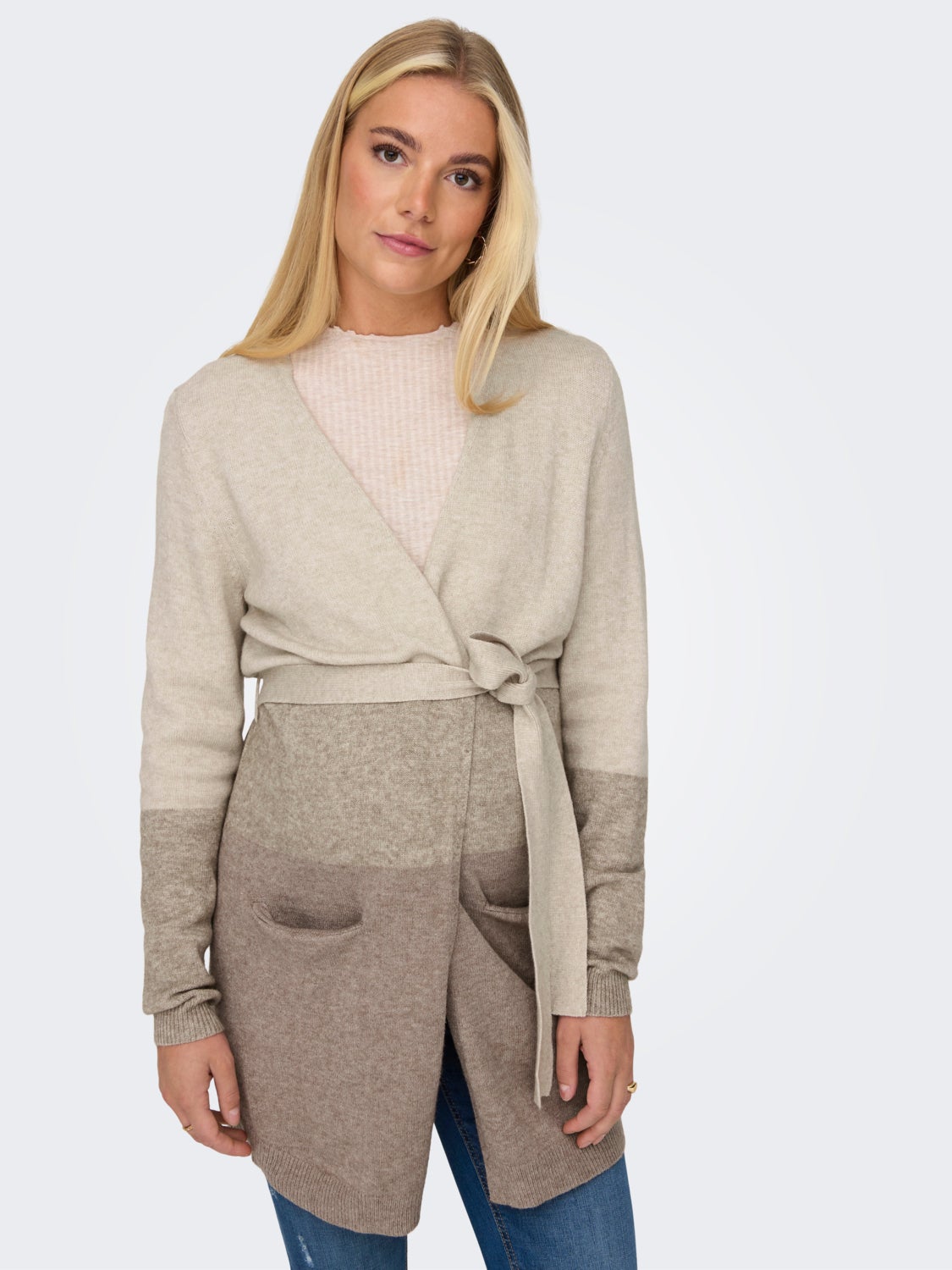 Mama Long Belt Knitted Cardigan