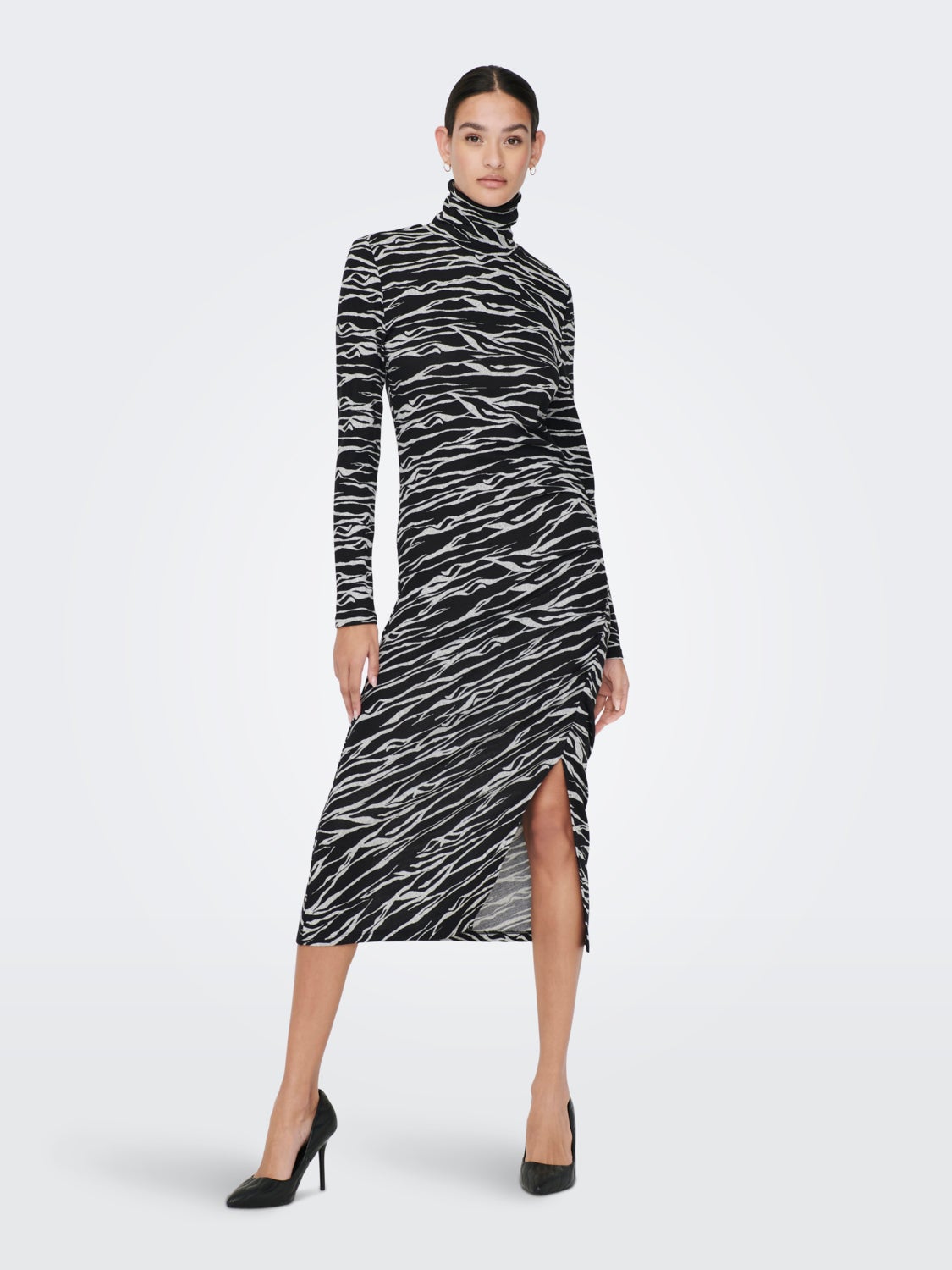 Roll neck midi dress