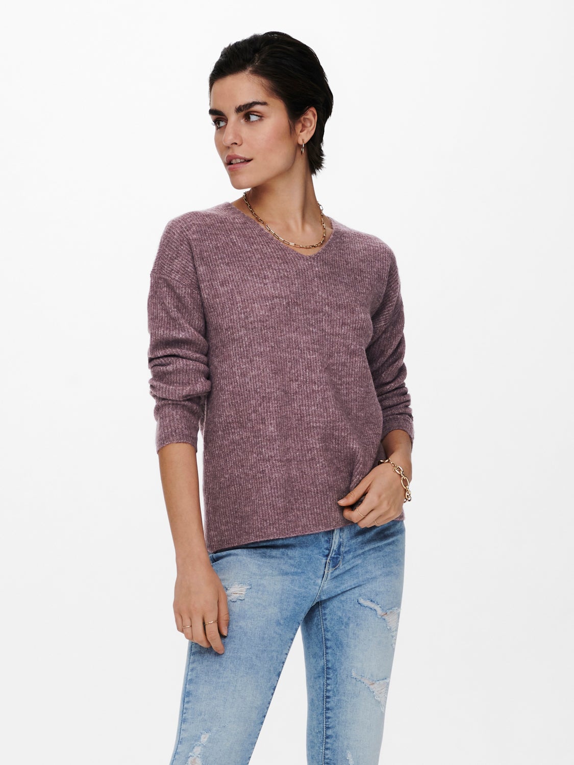 V-neck Knitted Pullover