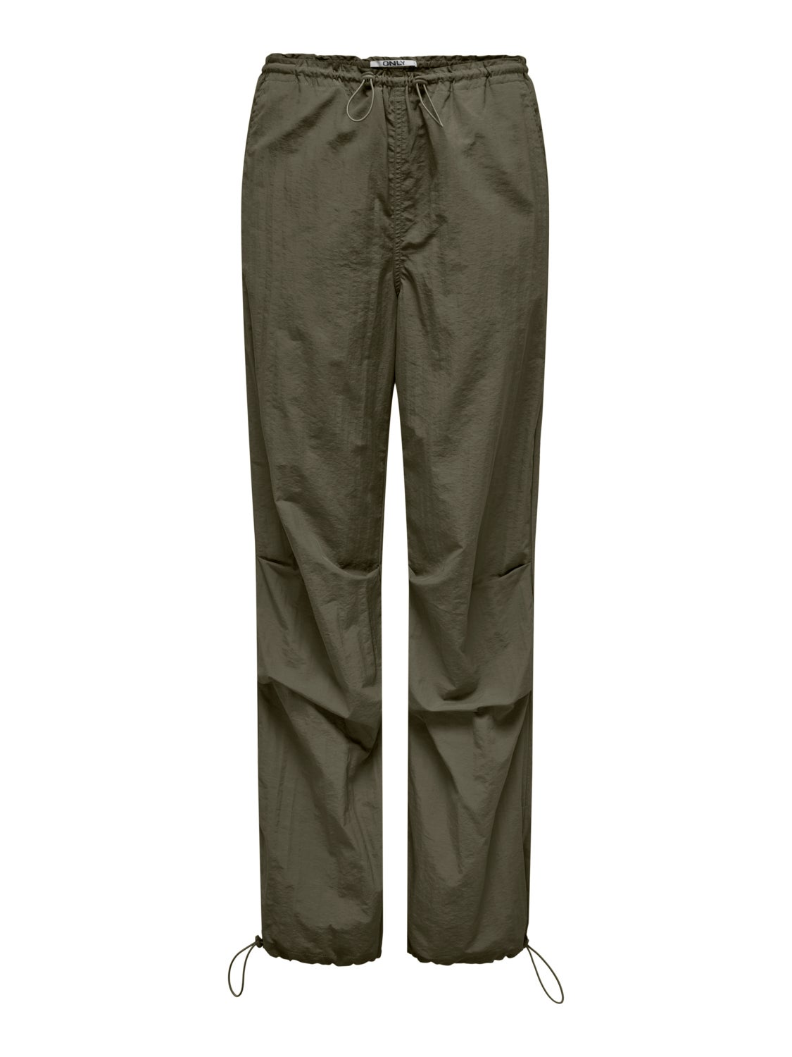 Straight fit pants with elastic waist
