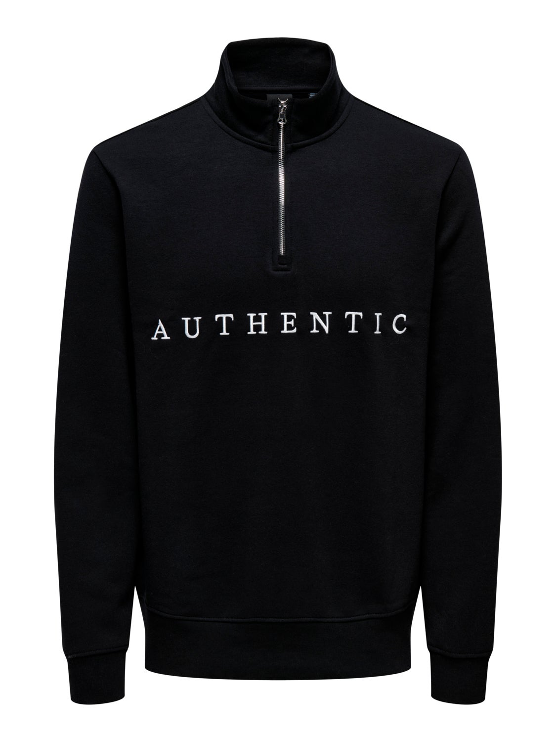 Half-zip sweatshirt with high neck