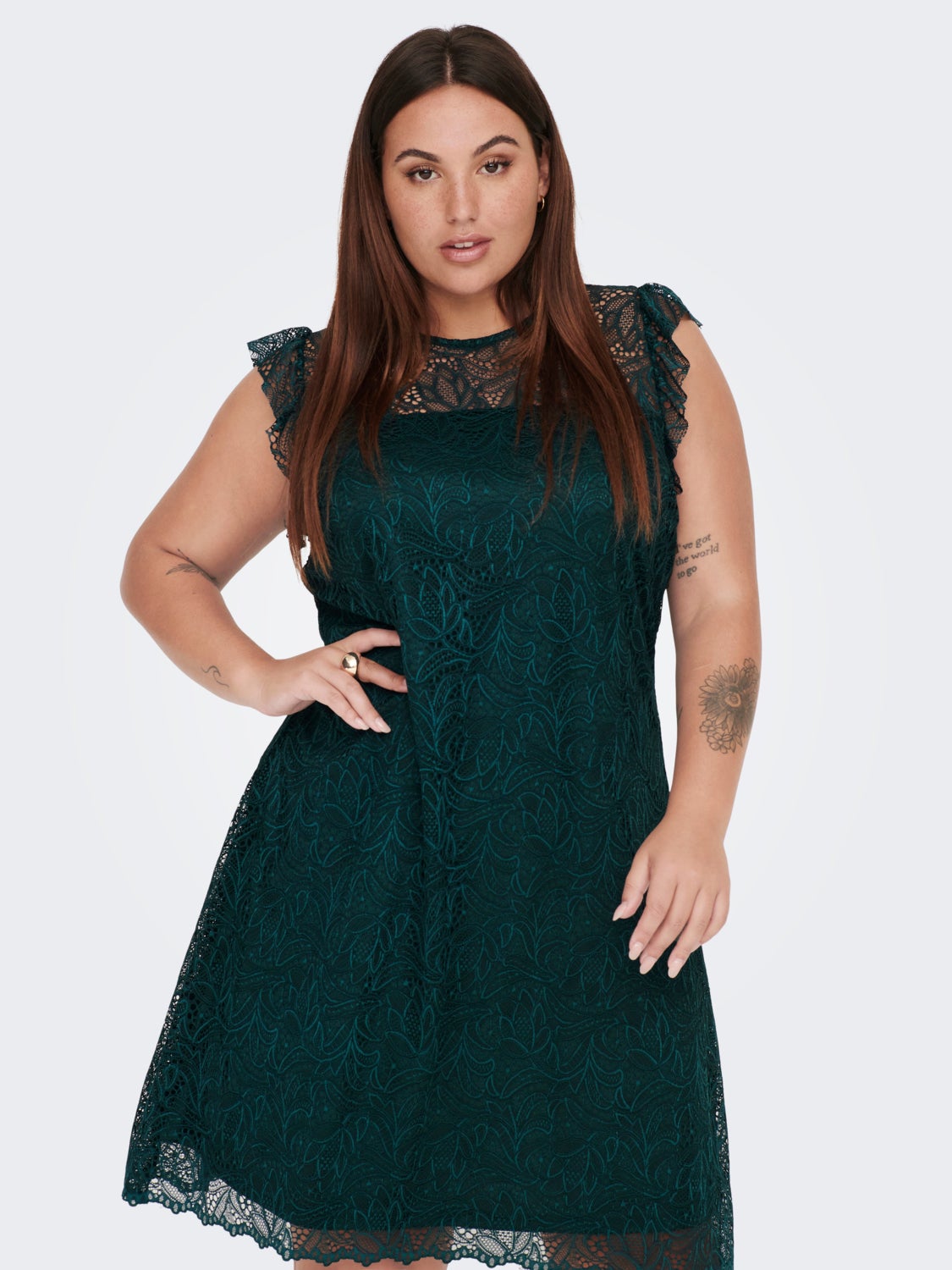 Curvy lace detail dress