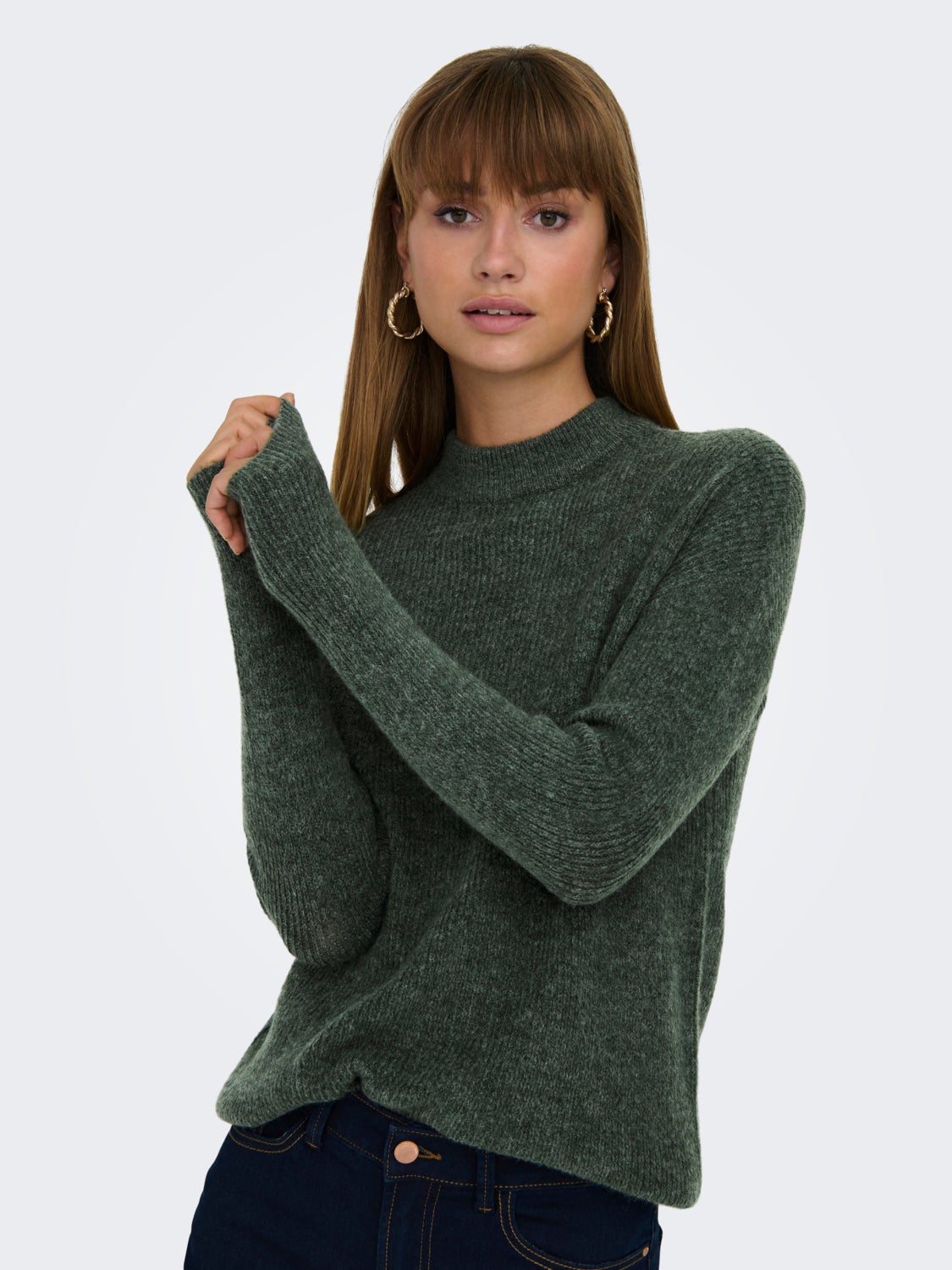 High neck knitted pullover