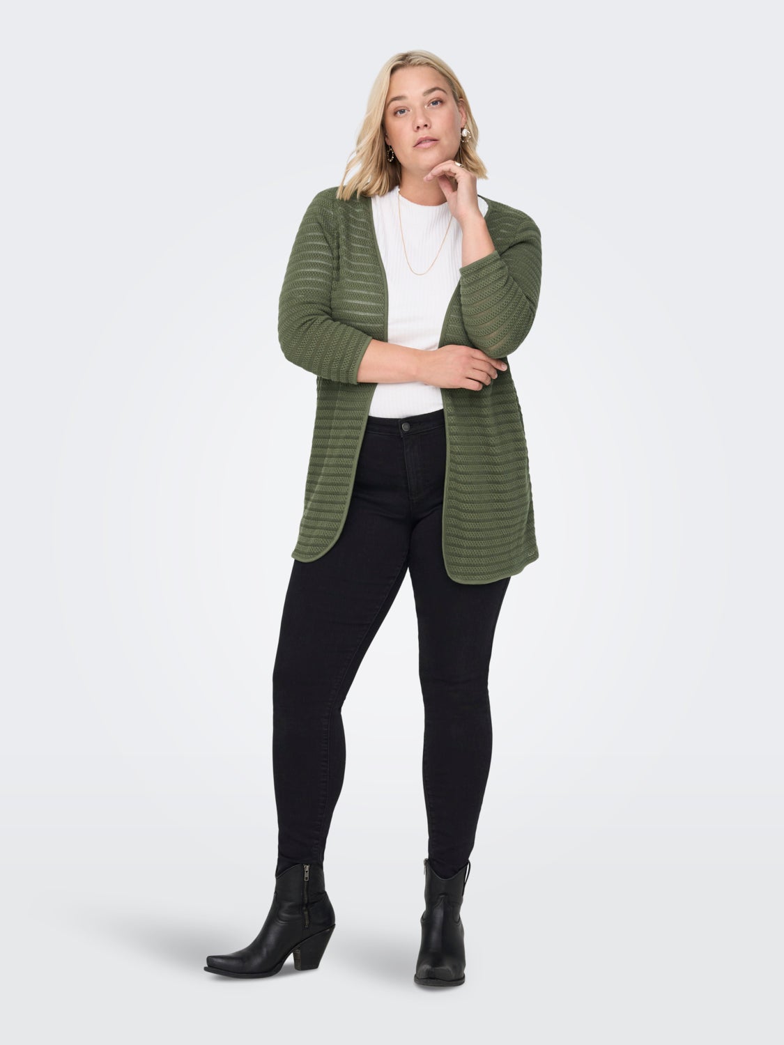 Curvy texture Knitted Cardigan