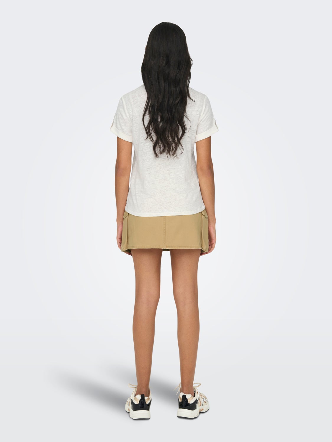 Short Sleeved Top With Fold Up Cuffs