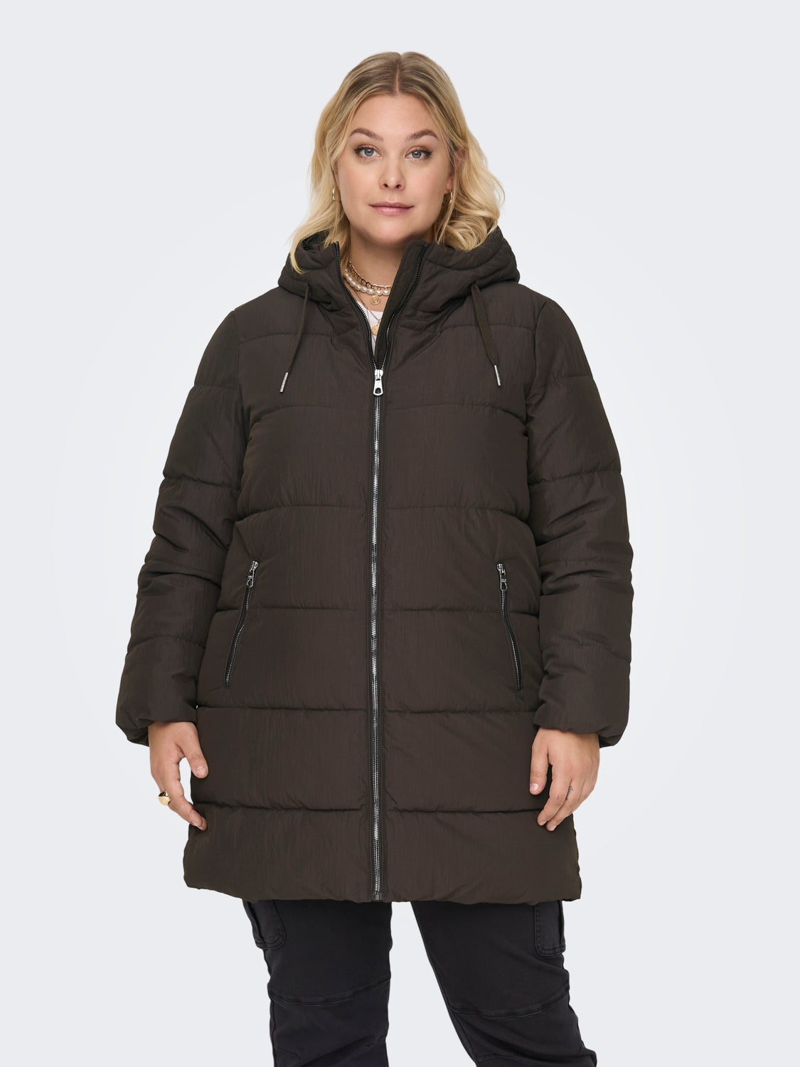 Curvy long puffer coat