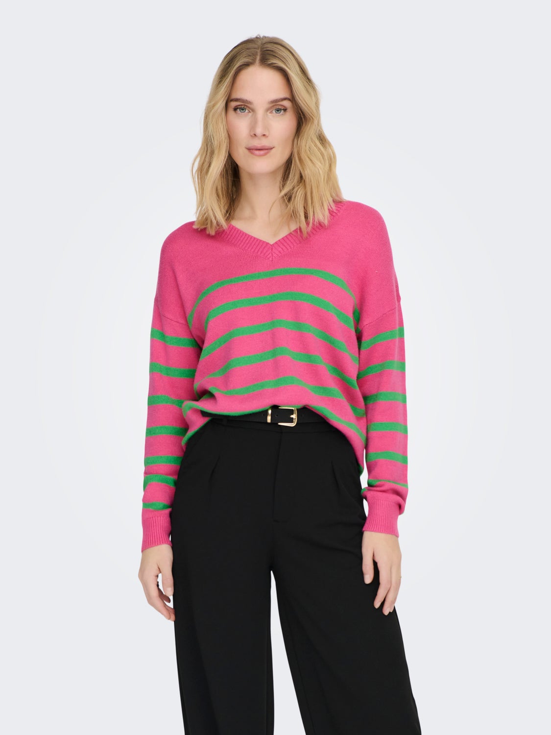 Striped knitted pullover