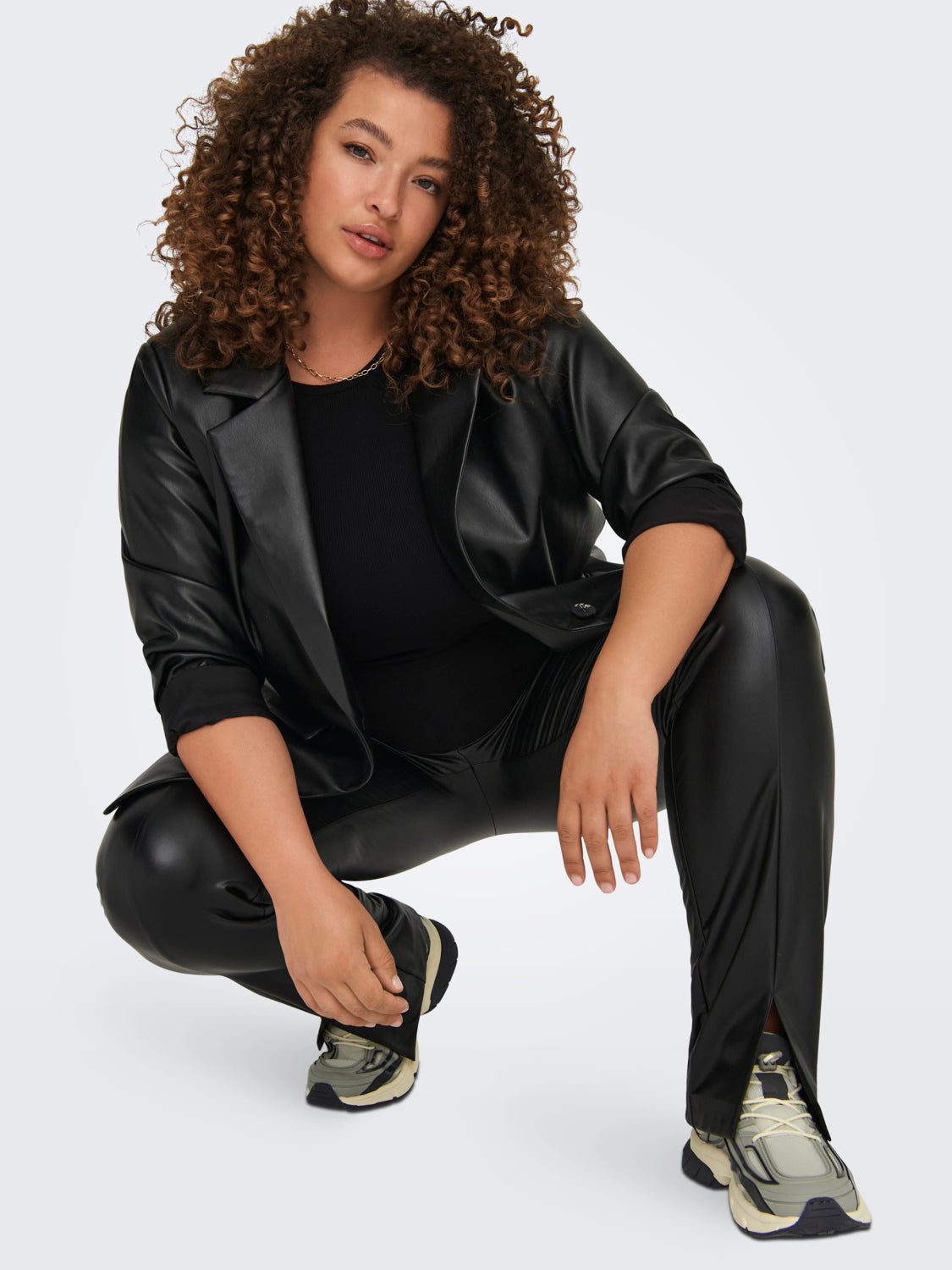 curvy coated leggings