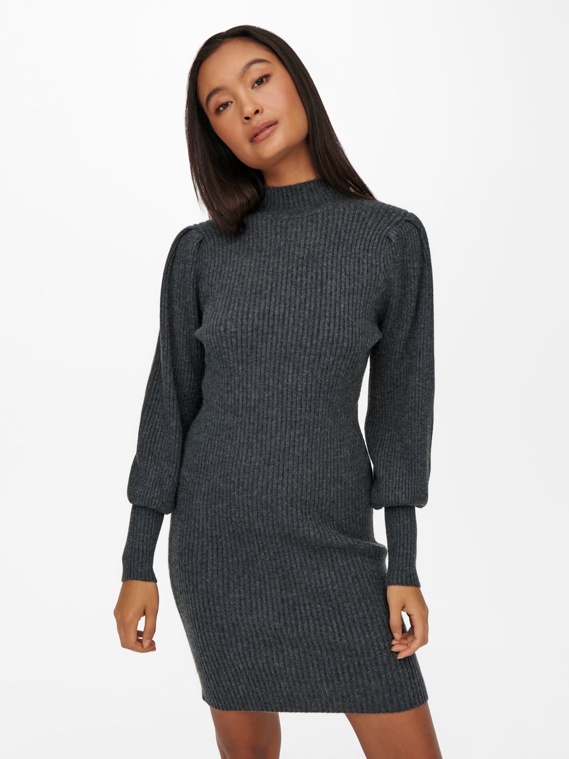 Mini knit dress with long sleeves