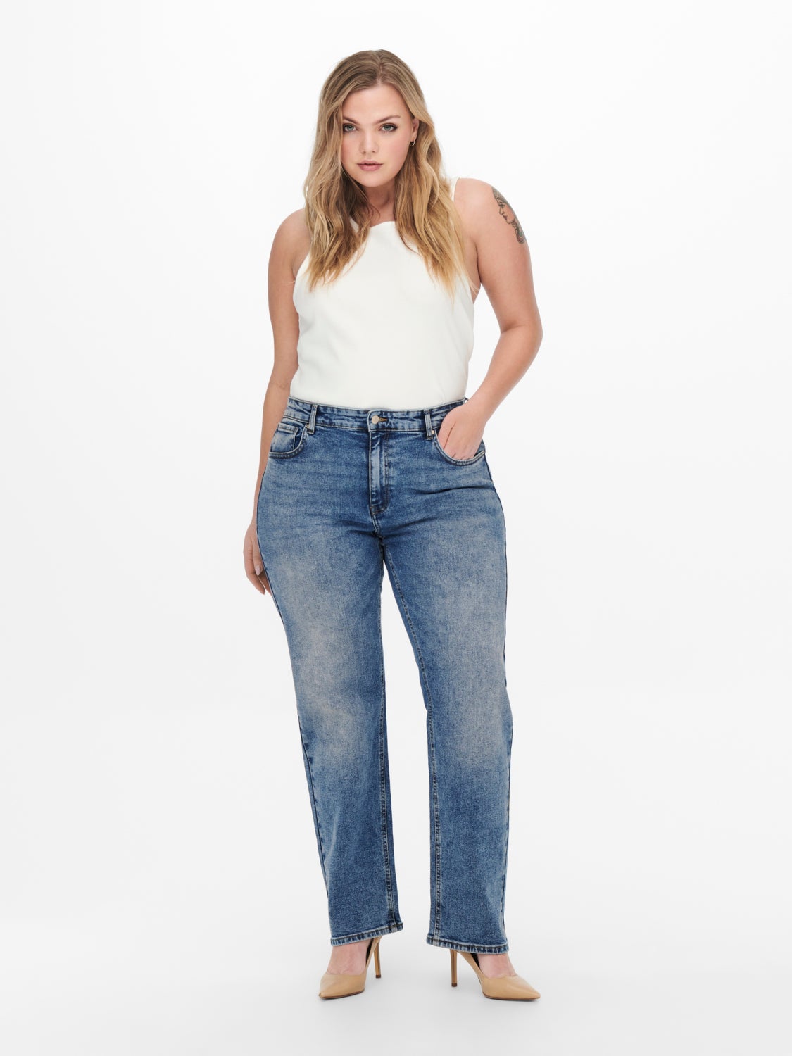 CUrvy CARKaily Wide high waisted jeans