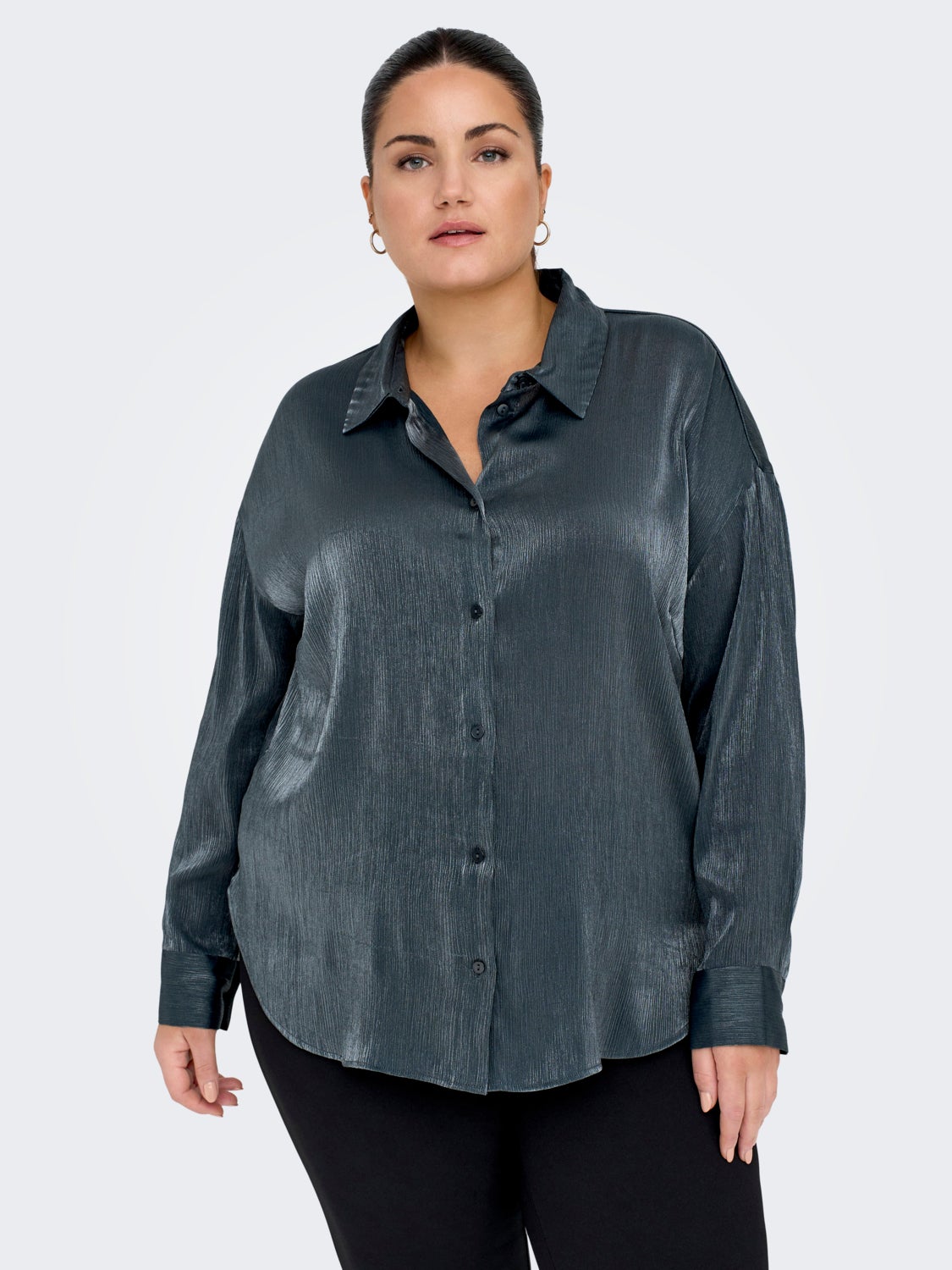 Curvy sateen shirt
