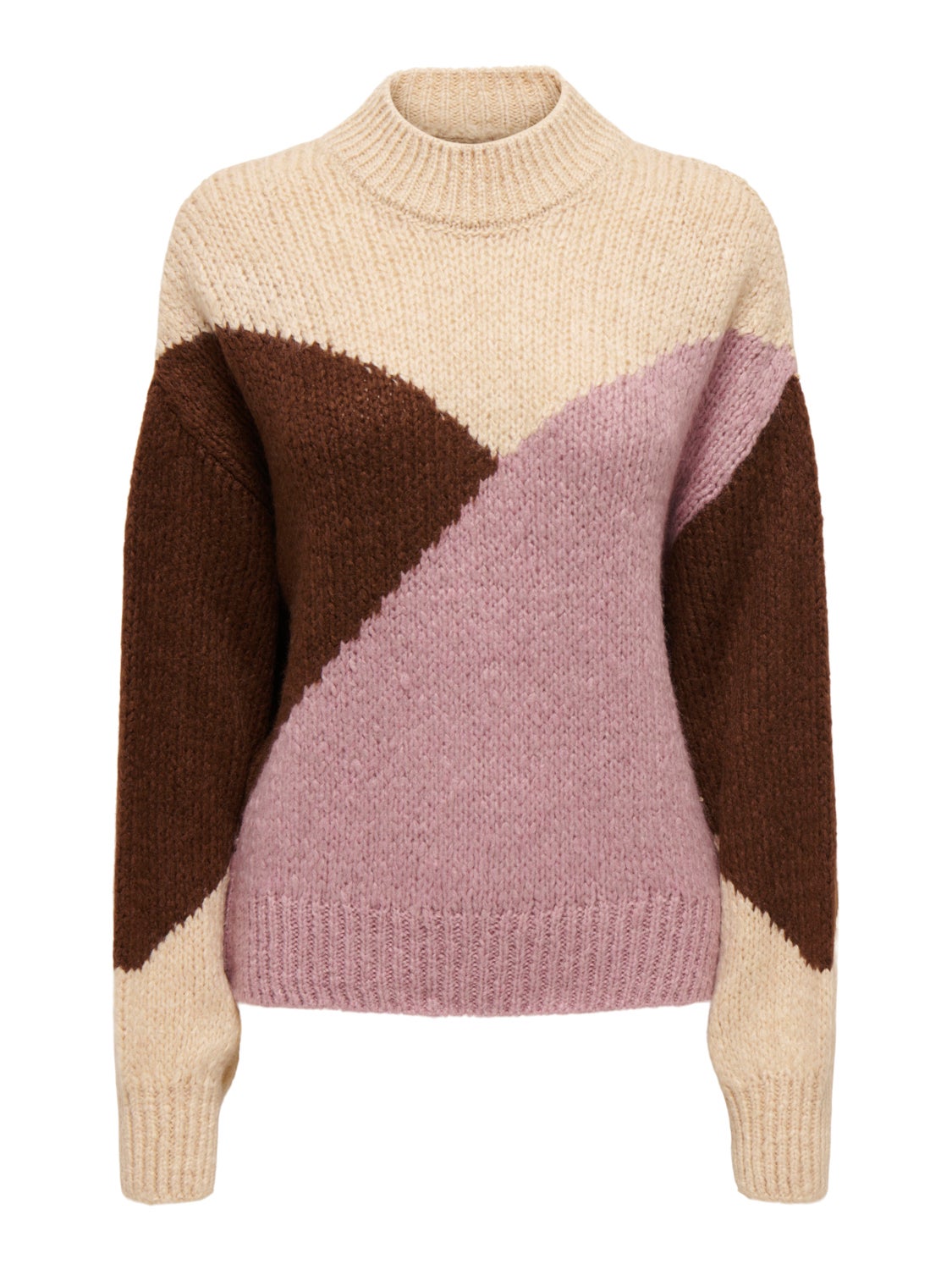 High-neck knitted pullover