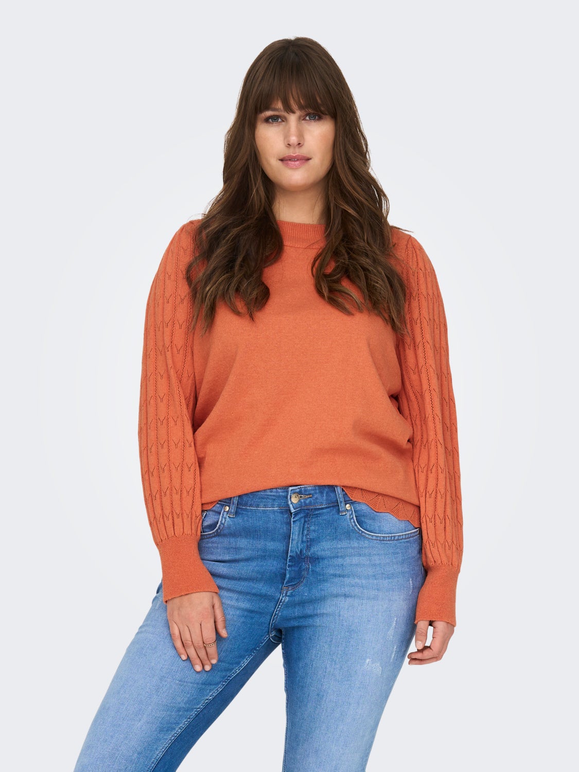 Curvy Solid colored Knitted Pullover