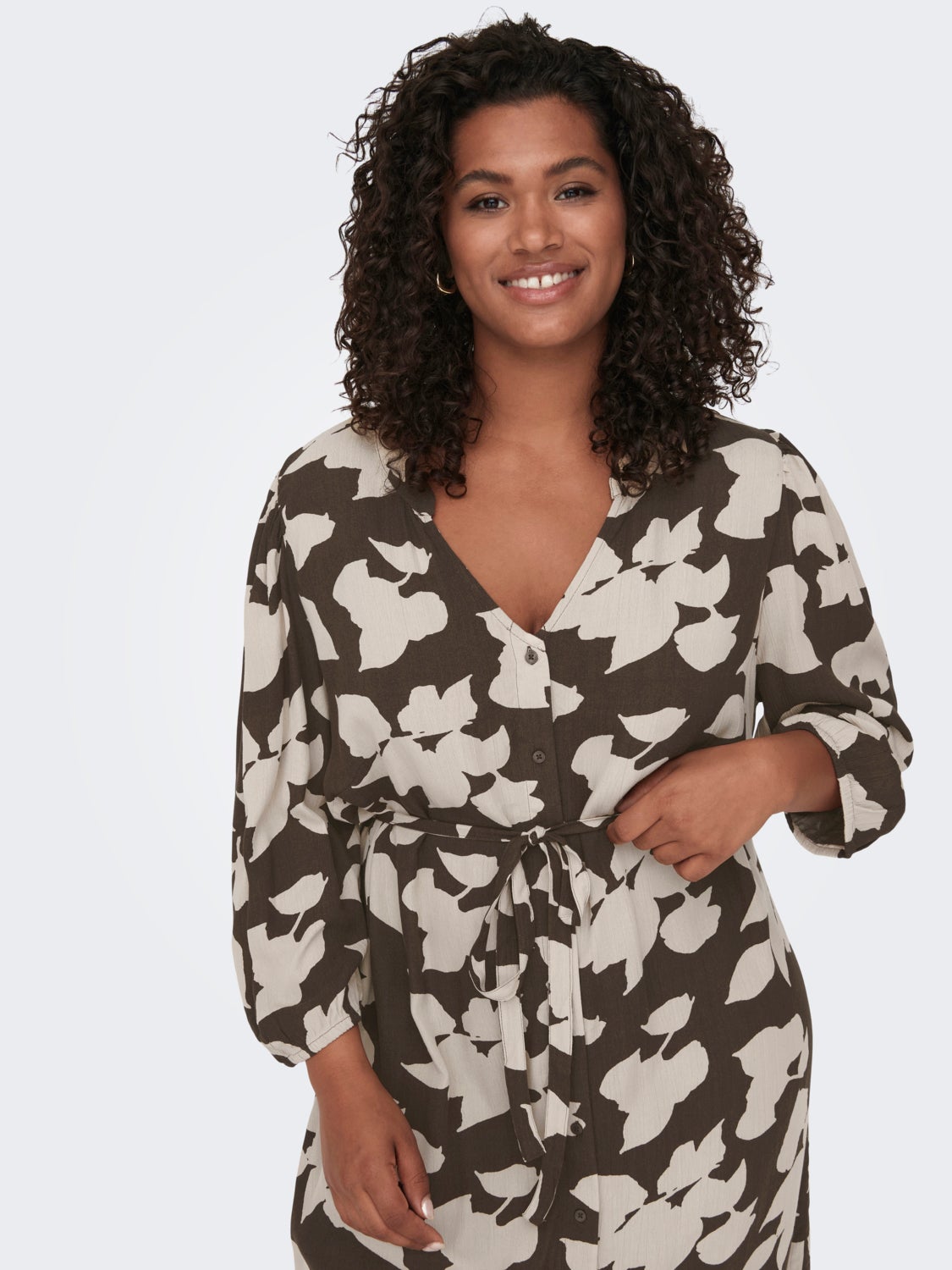 curvy midi dress with print