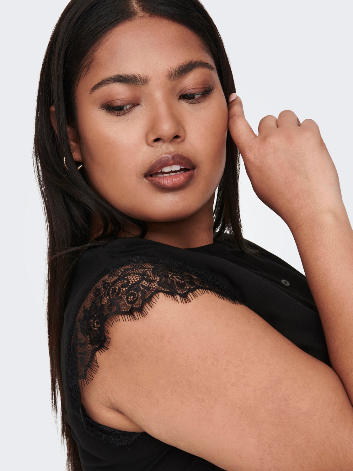 Midi Curvy v-neck viscose dress