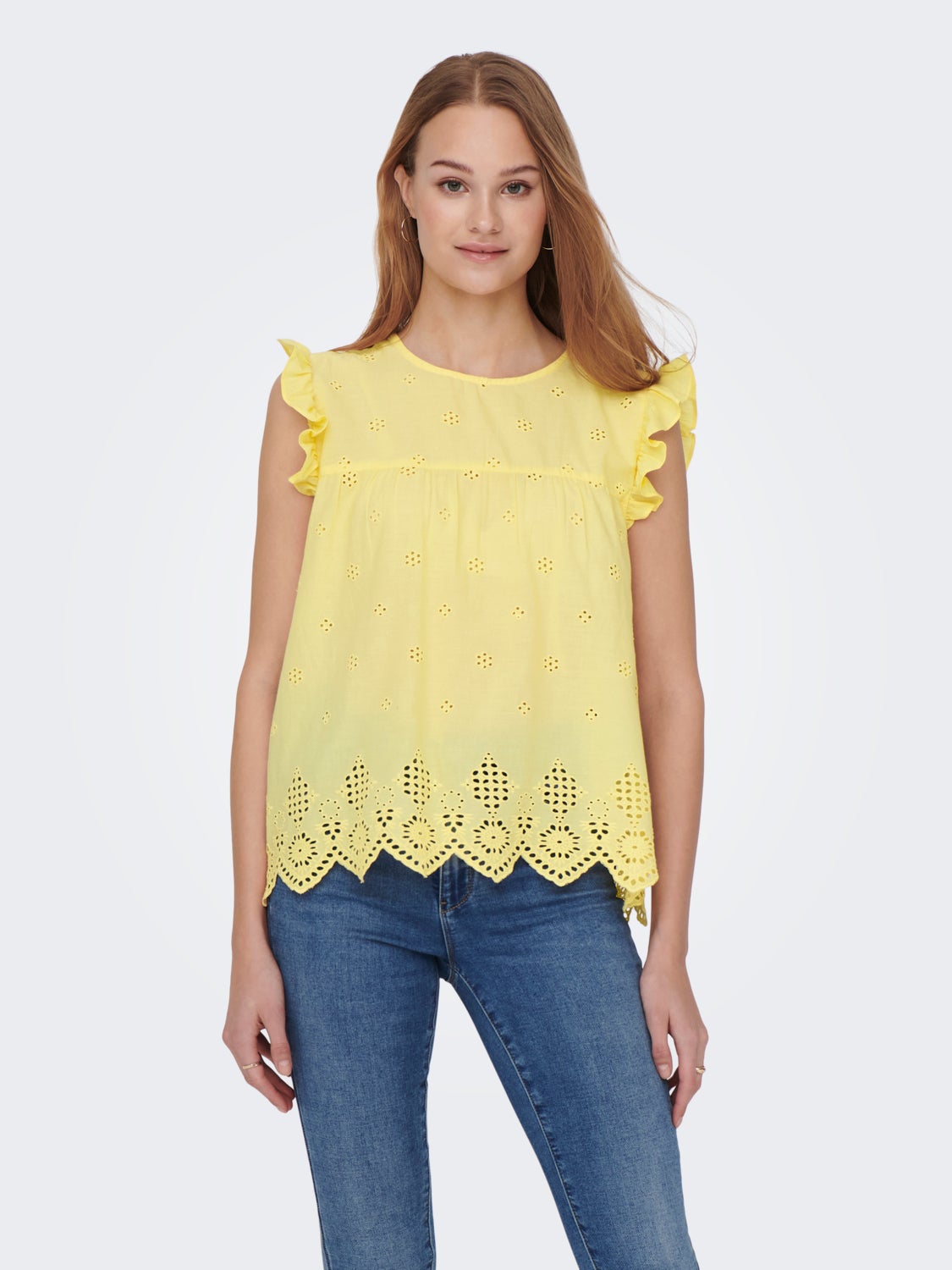 Lace Top With Ruffles