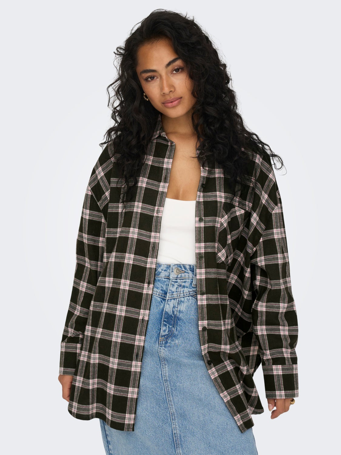 Oversized checkered shirt