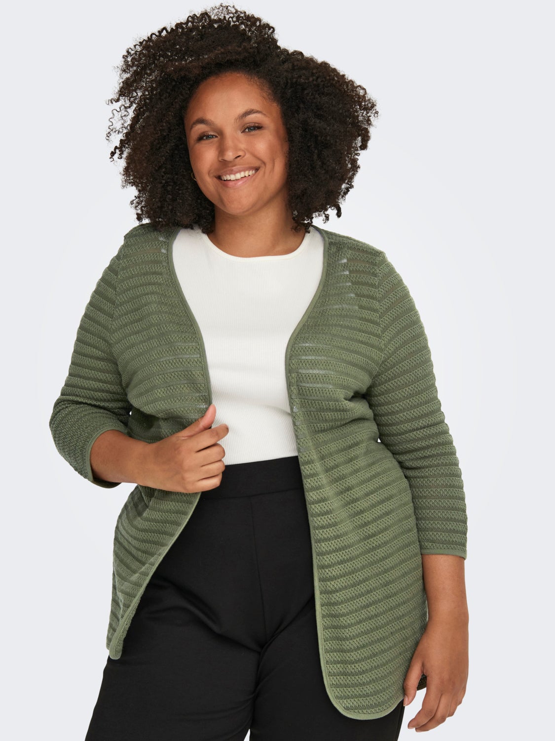 Curvy texture Knitted Cardigan