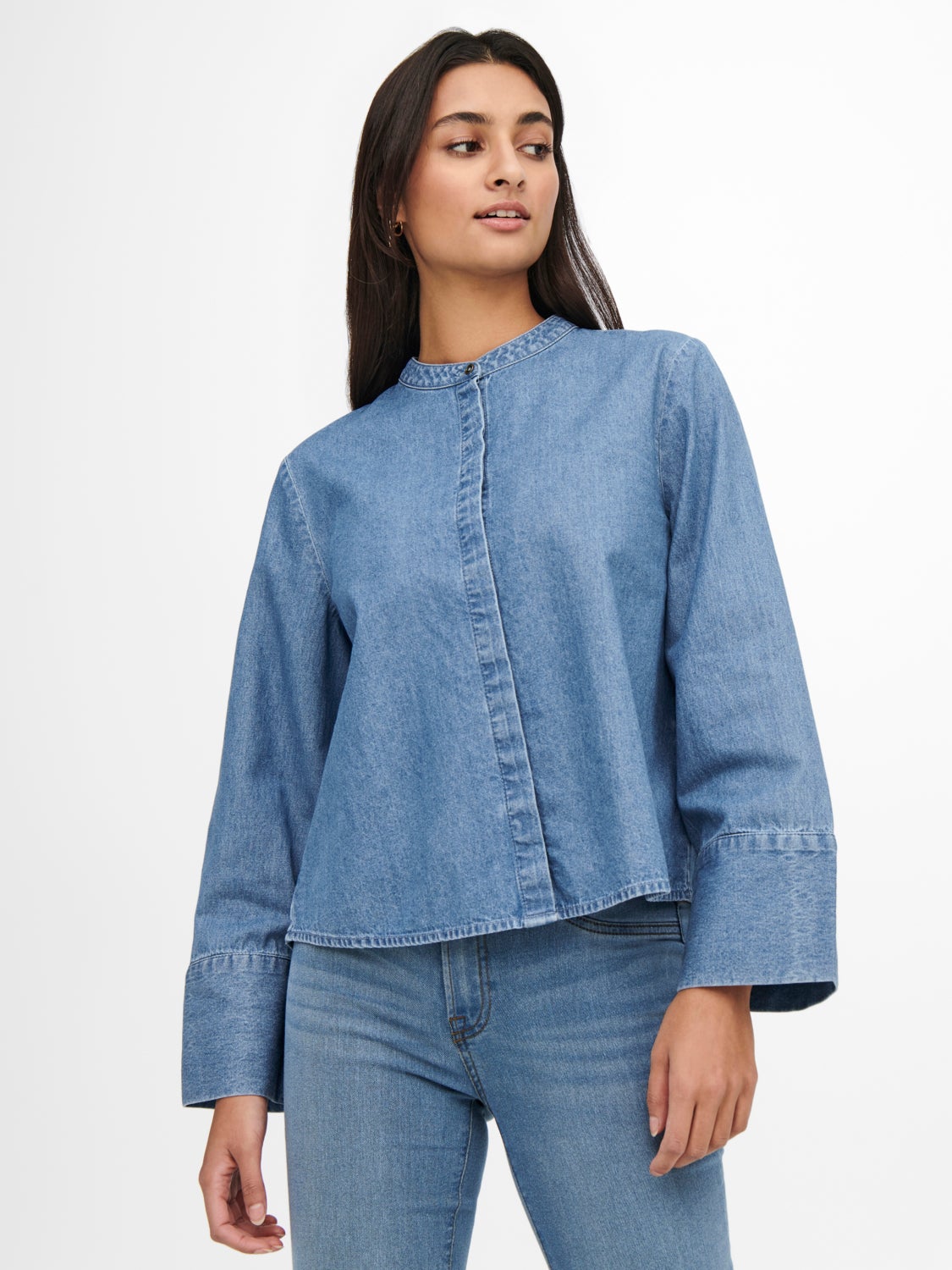 Wide sleeved Denim shirt