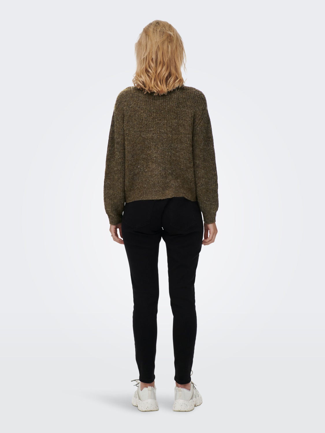 high neck Knitted pullover with zip