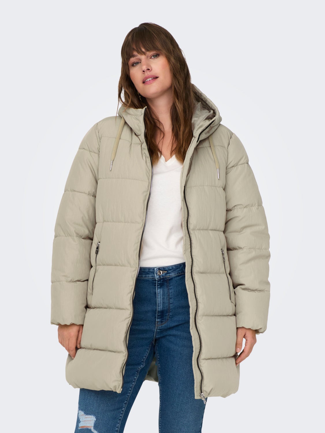 curvy Hooded puffer coat