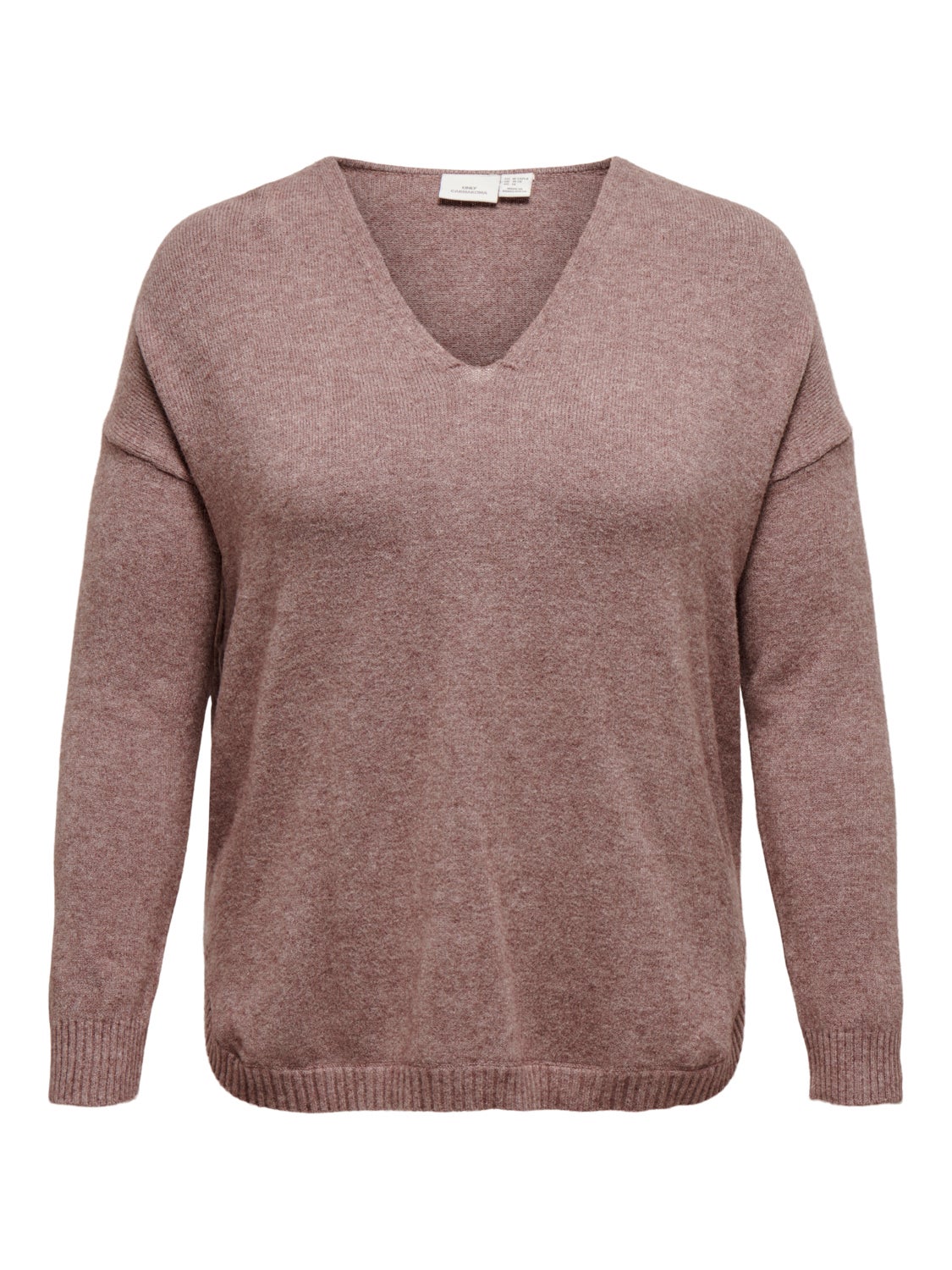 Curvy V-neck Knitted Pullover
