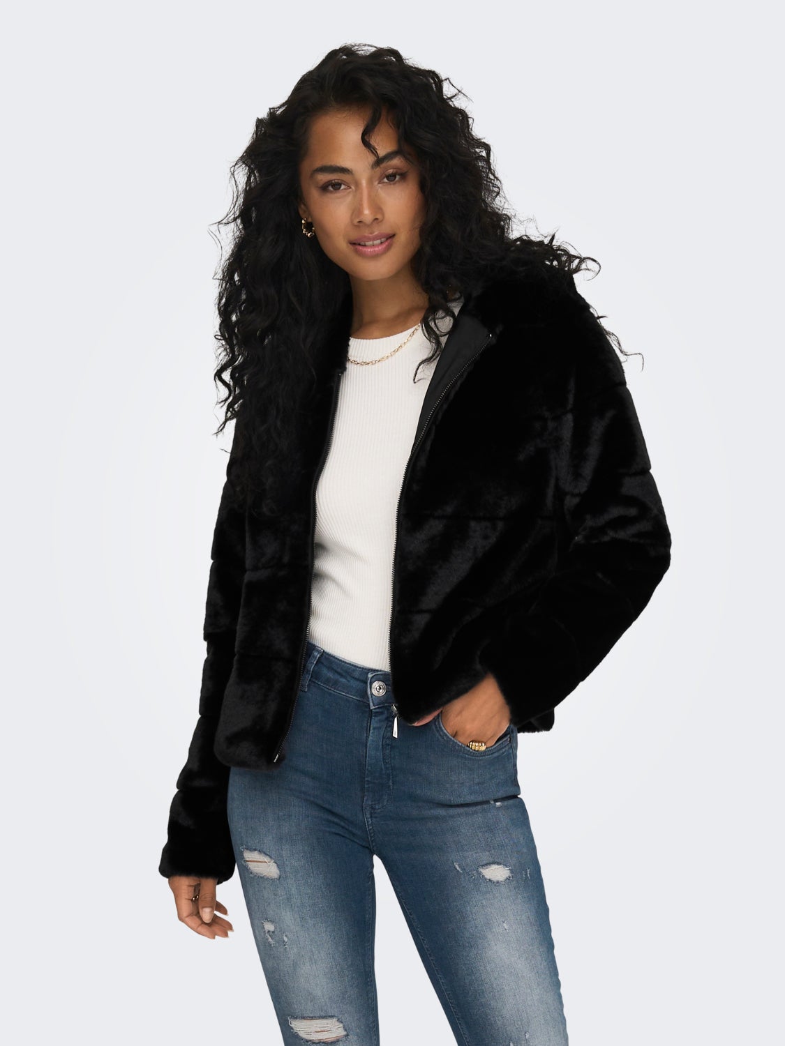 Faux fur jacket